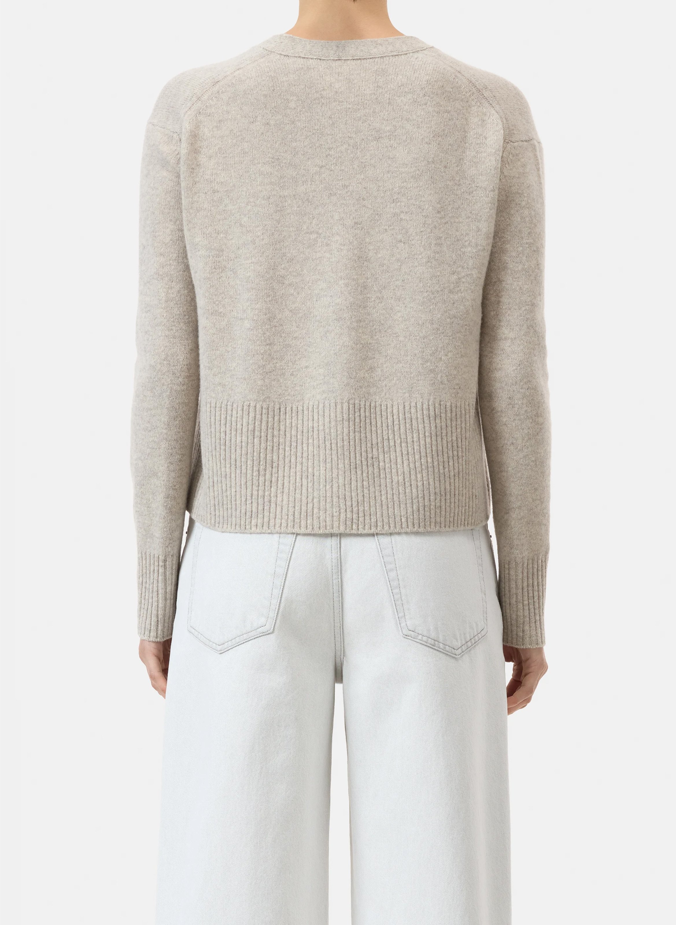 Straight V-neck wool vest CLOSED Beige