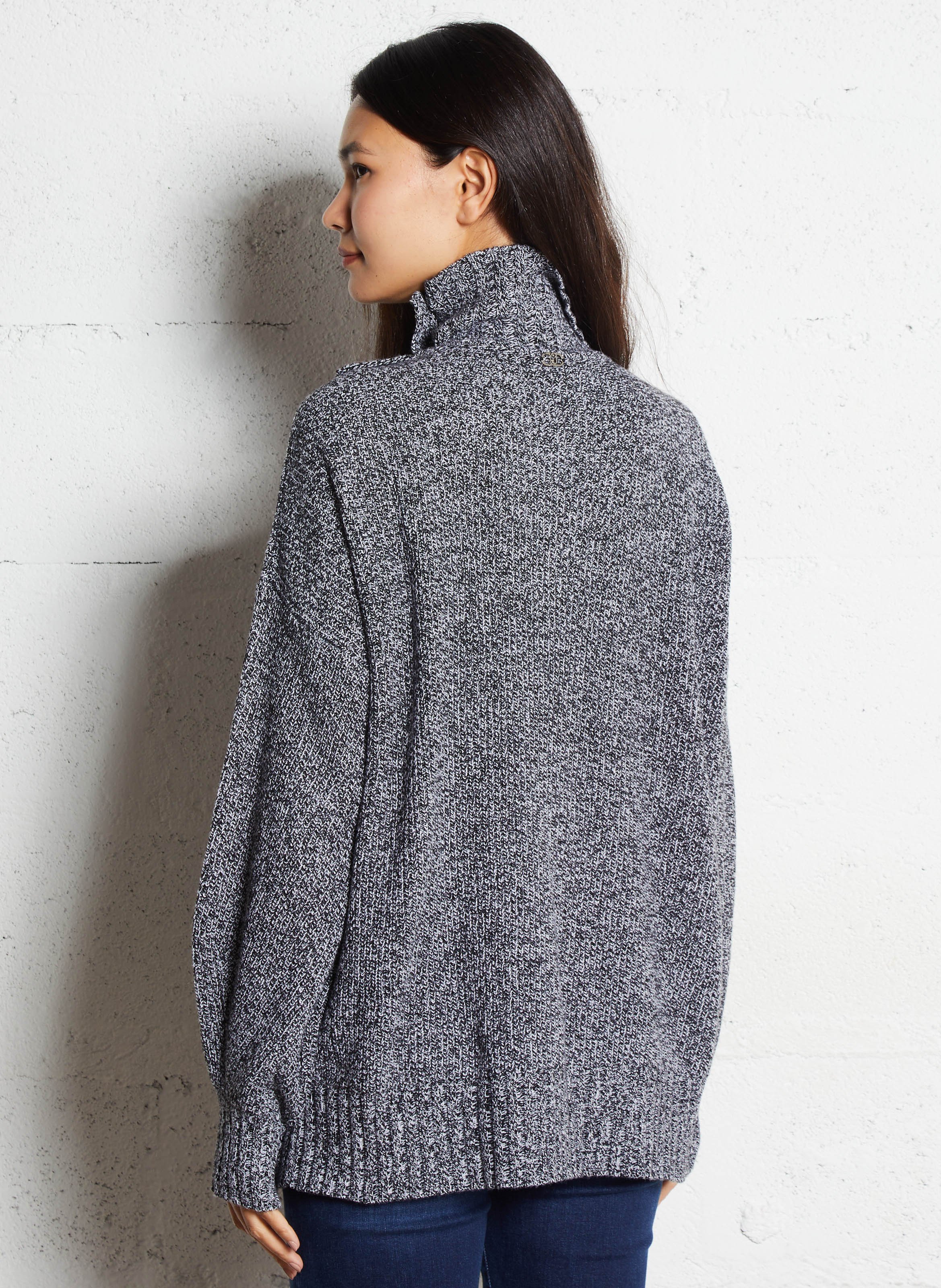 Oversized trui met opstaande kraag Zwart