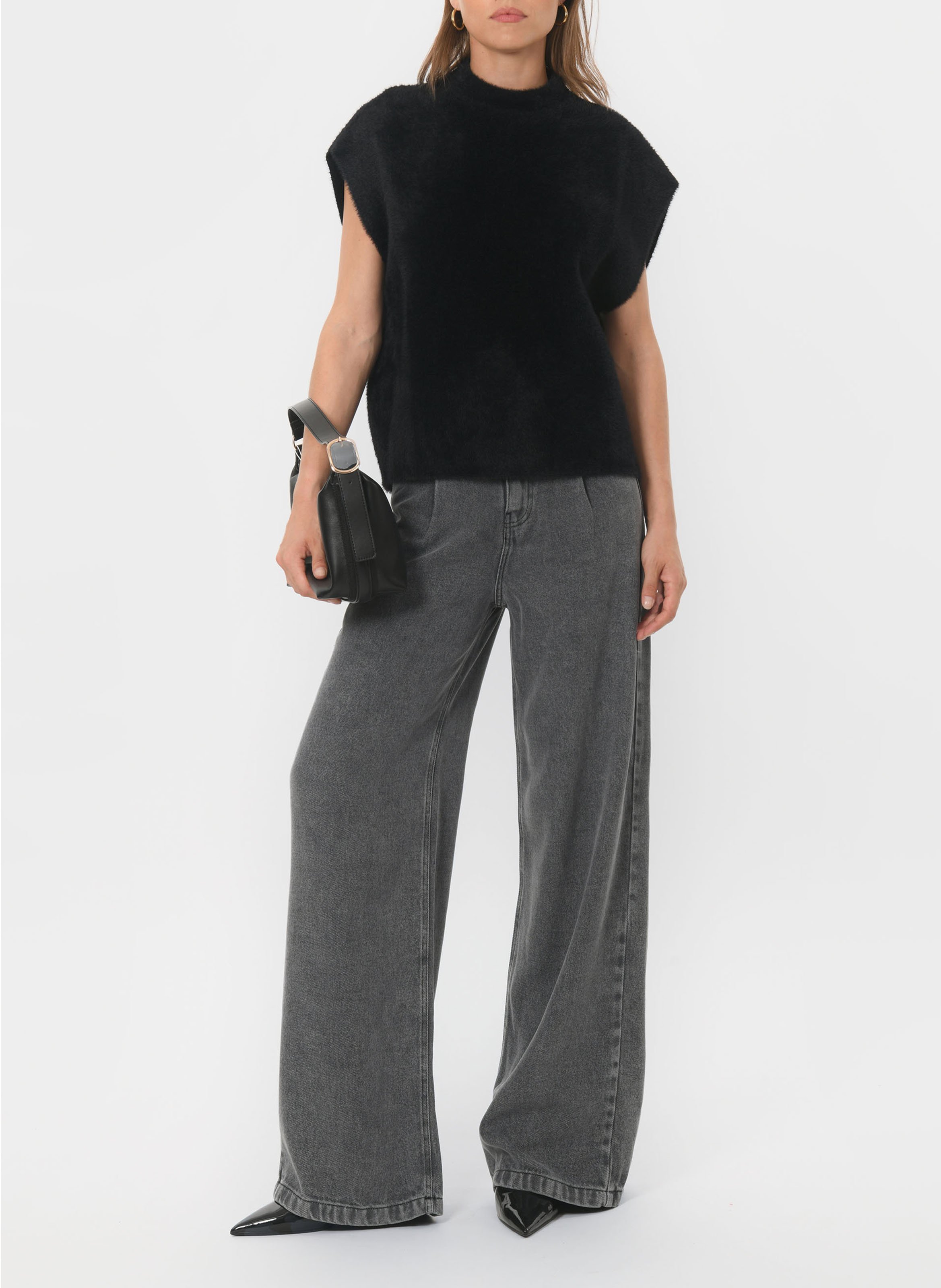 Oversize-Pullover mit Stehkragen KOOKAI Schwarz