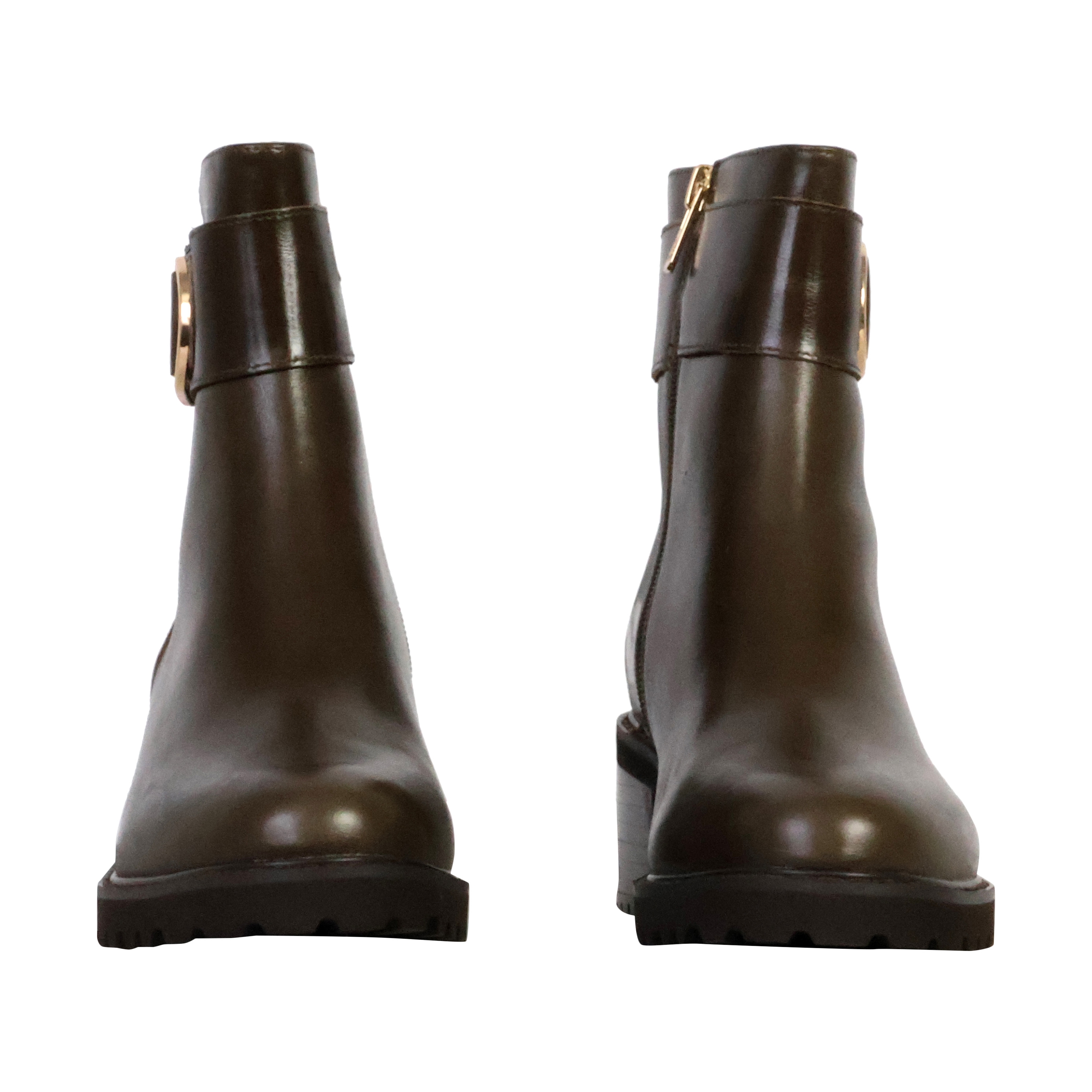 Quinn leather heeled ankle boot EMILIE KARSTON Khaki