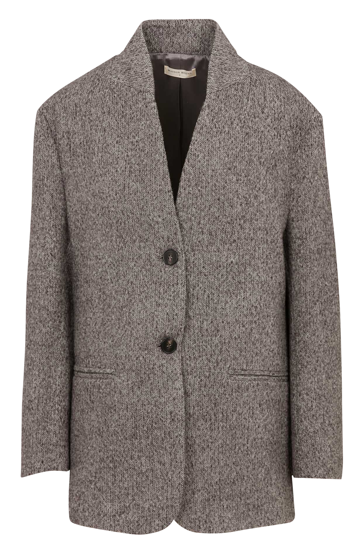 Oversized V-neck wool jacket MAISON HOTEL Grey