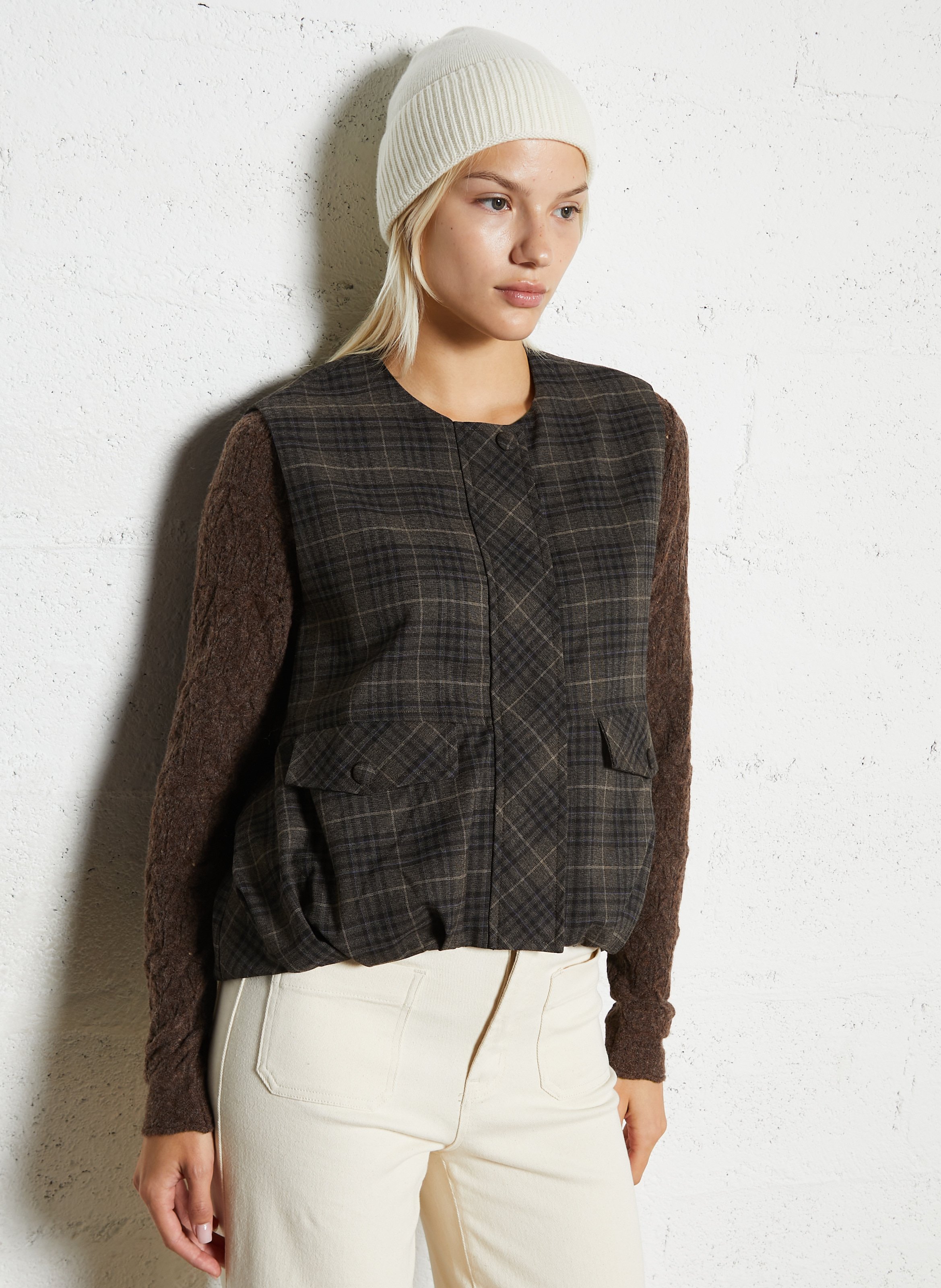 Ärmellose karierte Blousonweste LA PETITE ETOILE Mehrfarbig