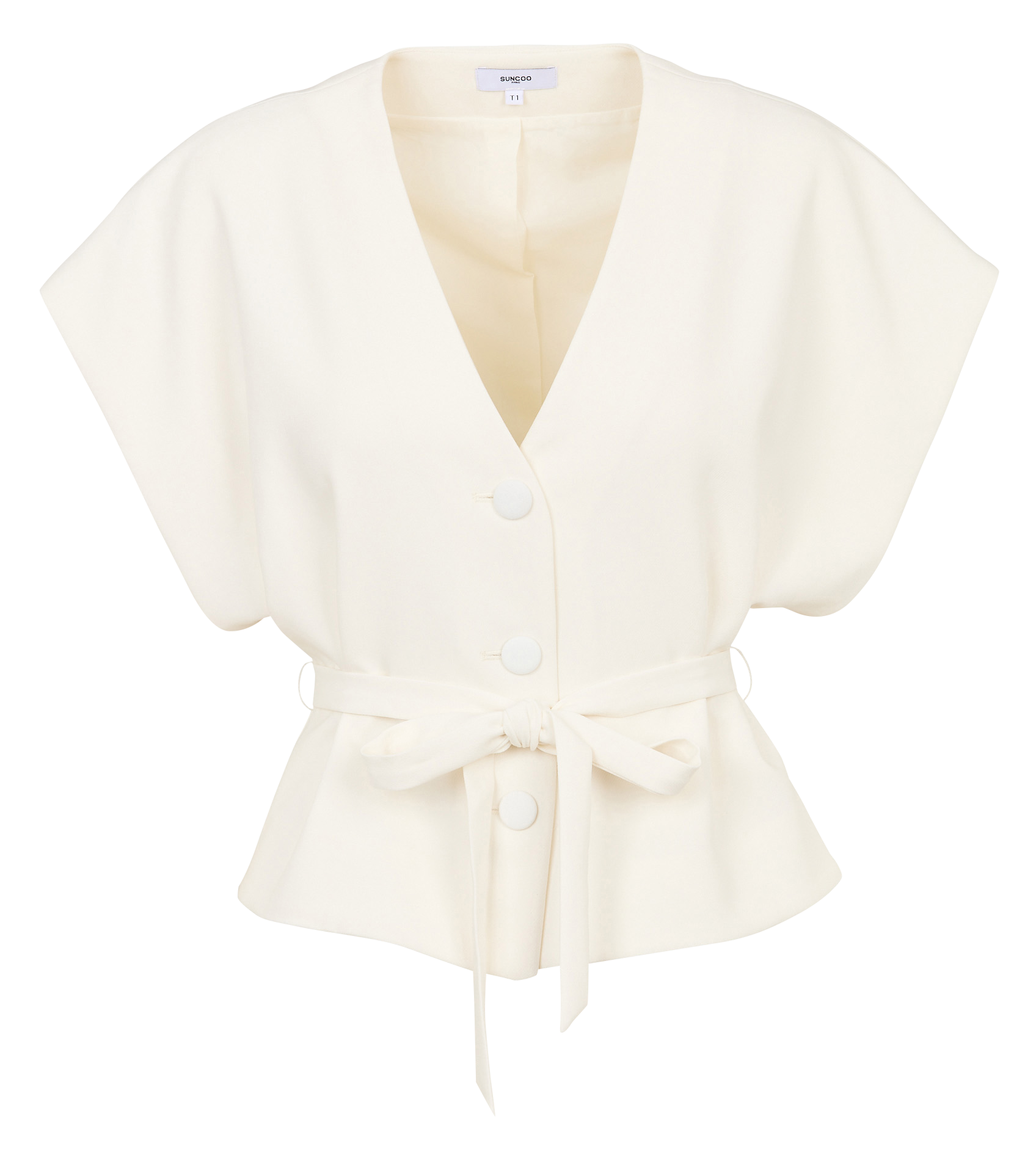 Veste droite col V SUNCOO Blanc