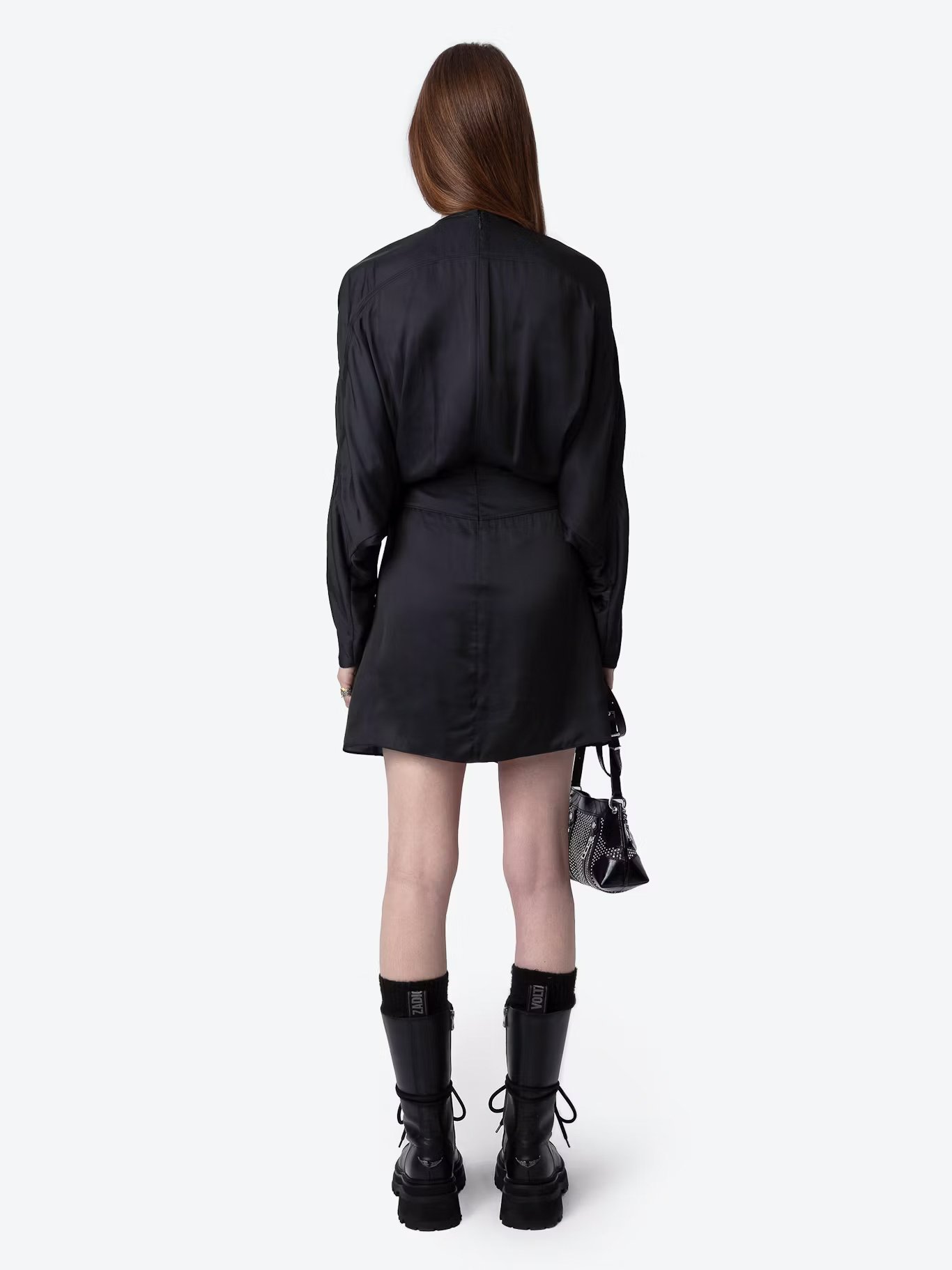 Robe courte satinée effet drapé  ZADIG&VOLTAIRE Noir