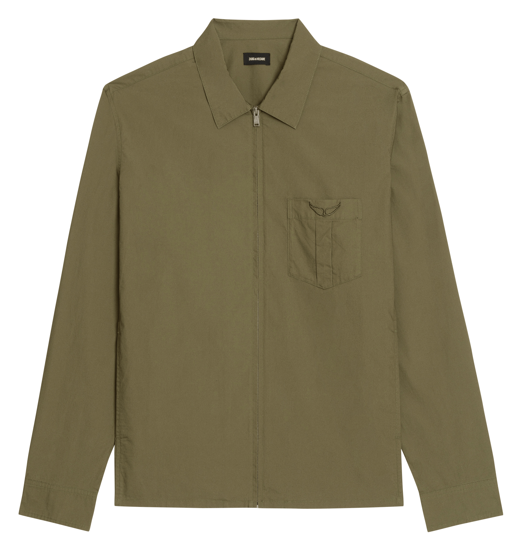 Veste droite zippée unie en coton ZADIG&VOLTAIRE Kaki