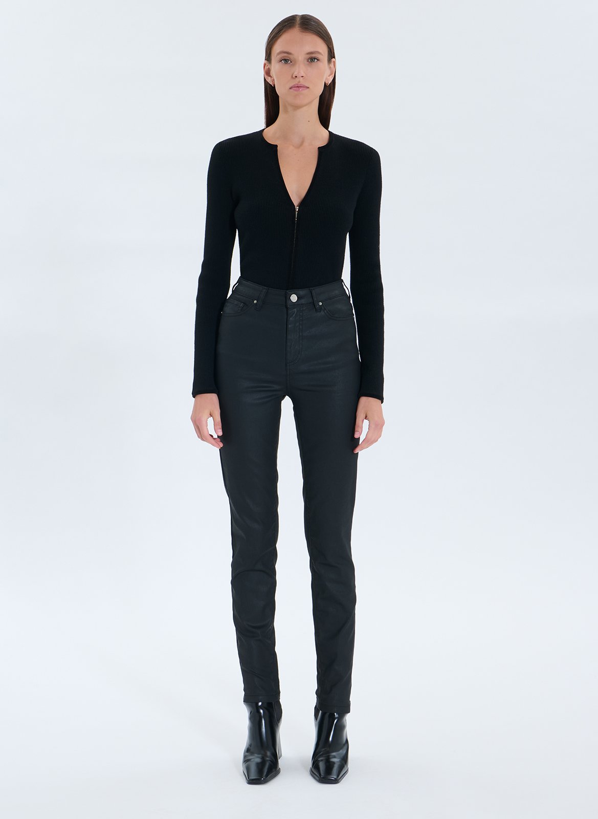 Jean skinny en coton mélangé ZAPA Noir