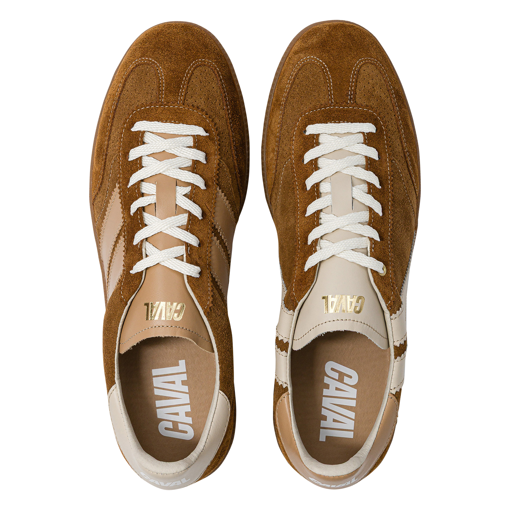 Suede leather low-top sneakers CAVAL Brown