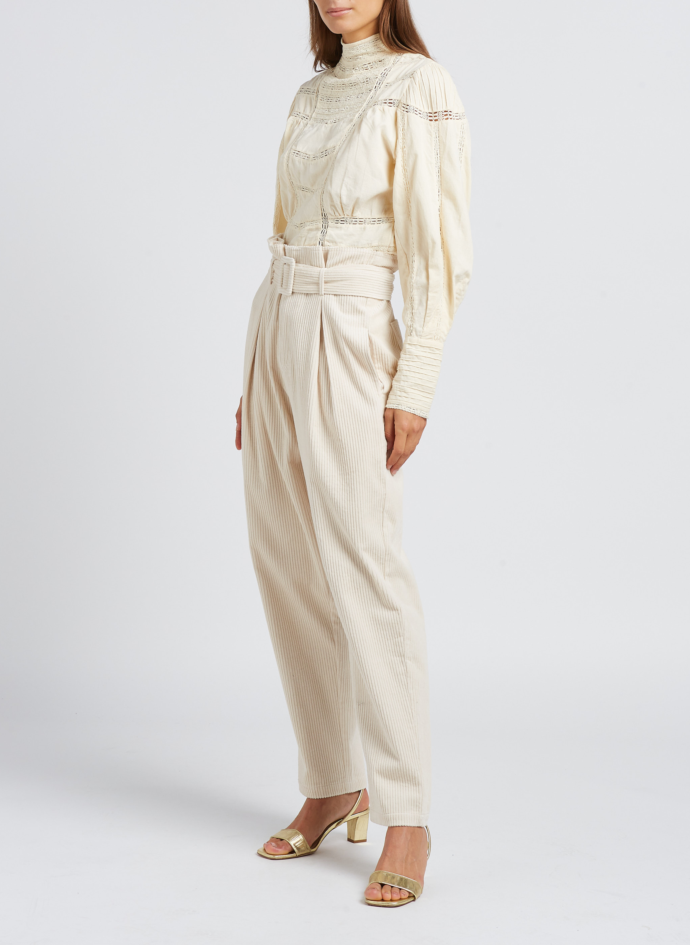 Top col montant en coton MES DEMOISELLES Blanc