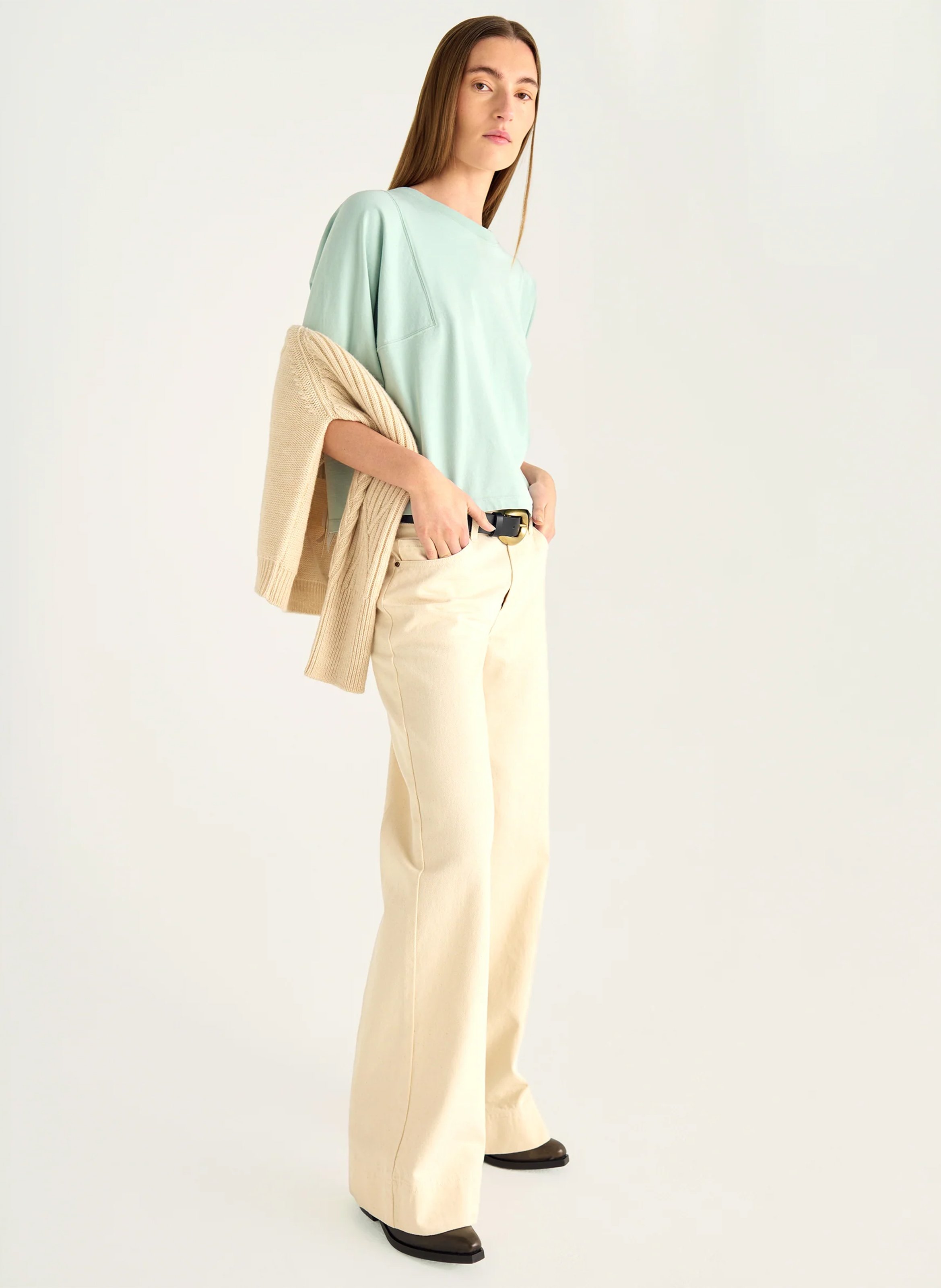 Rundhals-T-Shirt aus Bio-Baumwolle ACOTE Blau