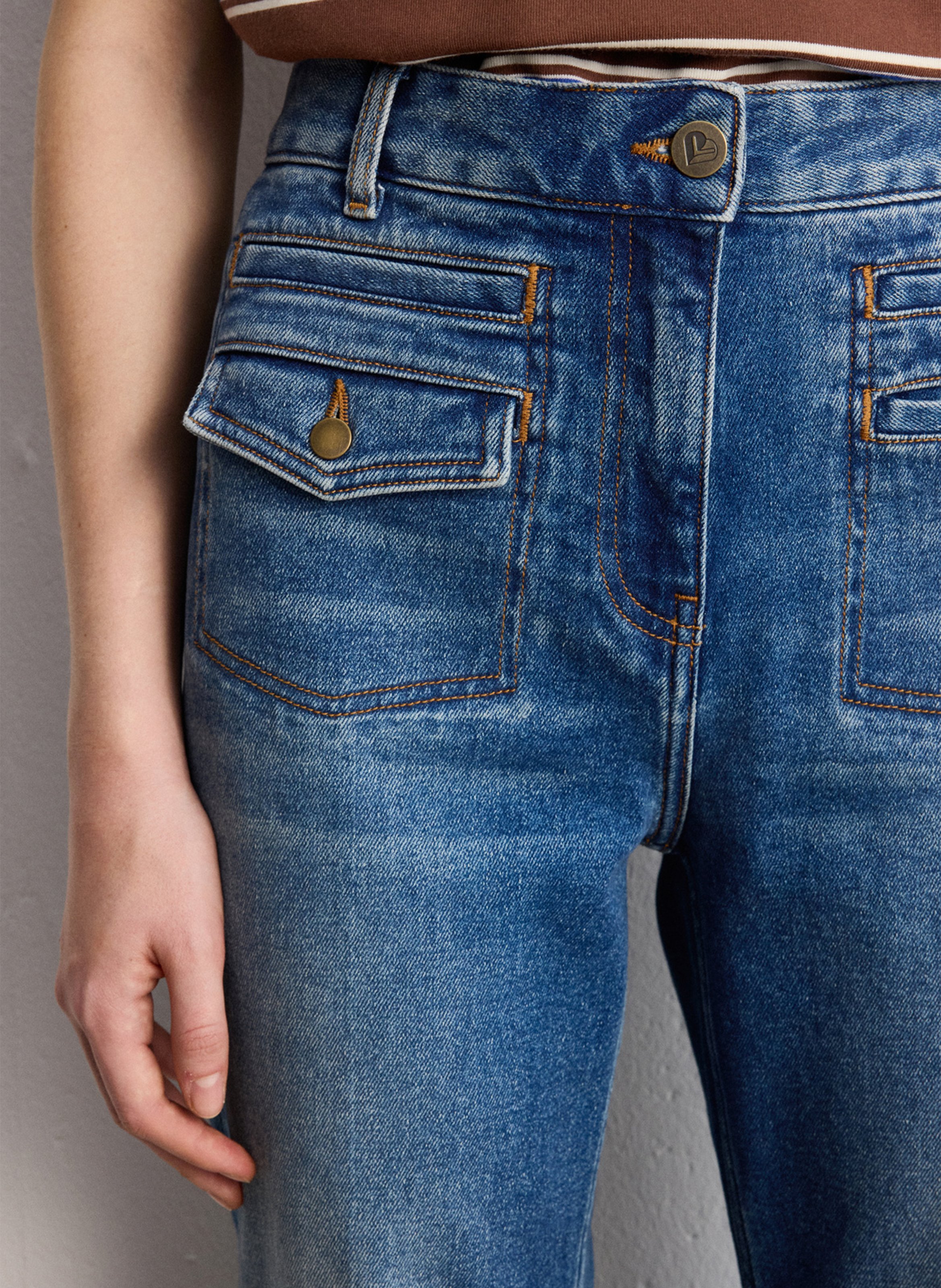 Flared Jeans aus Baumwoll-Mix PABLO Blau