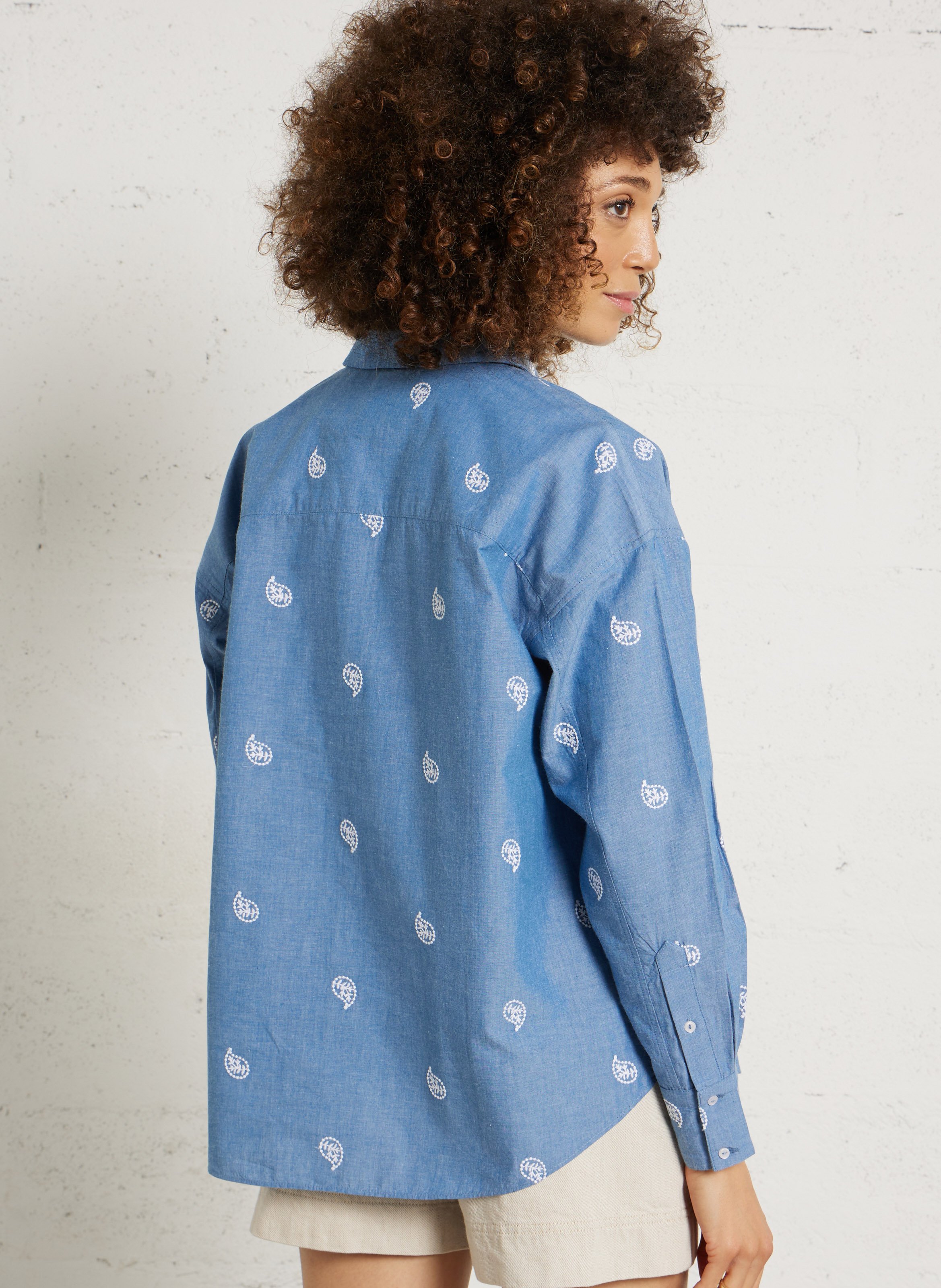 Spijkerblouse met klassieke kraag SUD EXPRESS Blauw