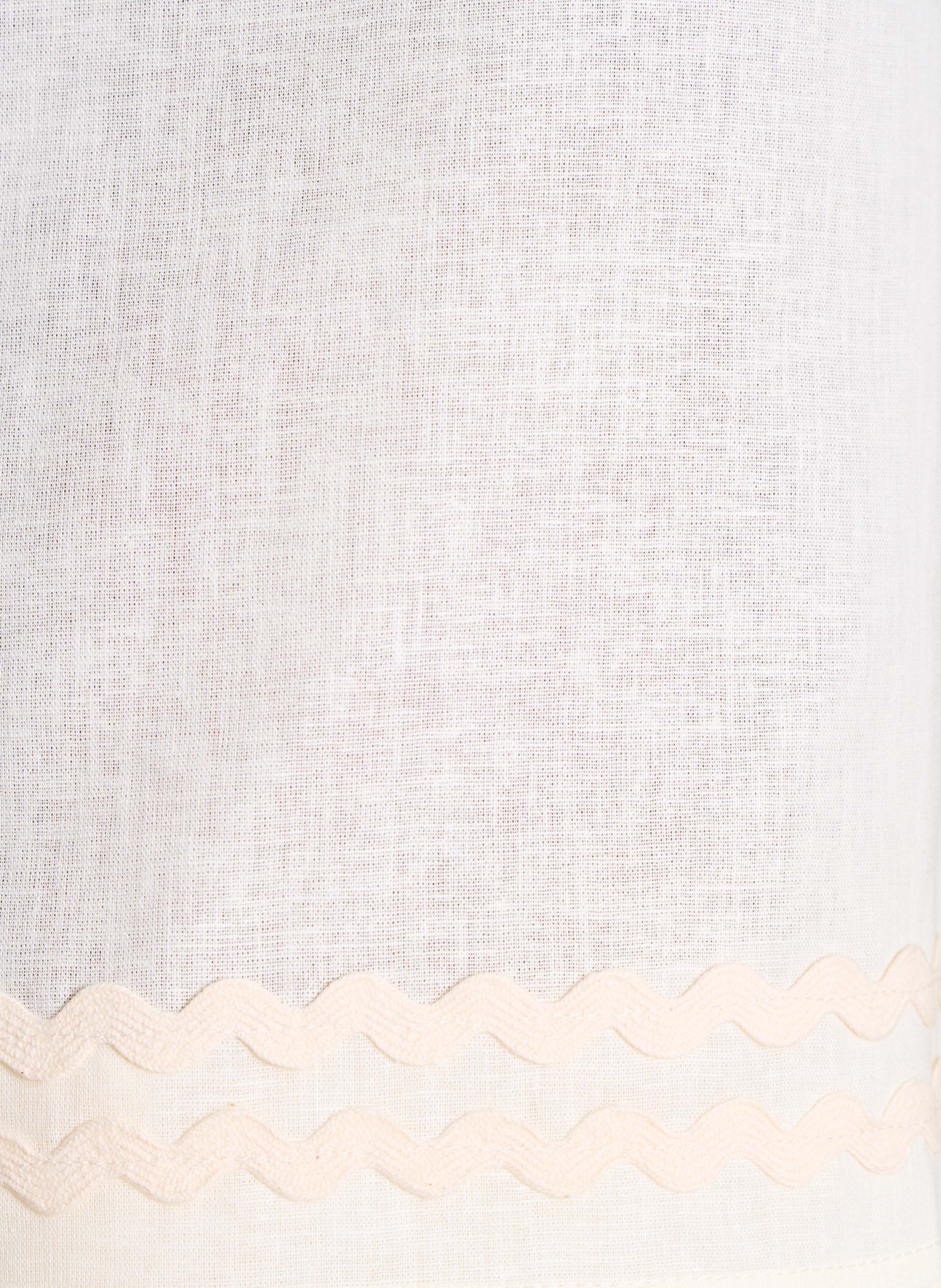 Round-neck cotton- and linen-blend top LA FEE MARABOUTEE White