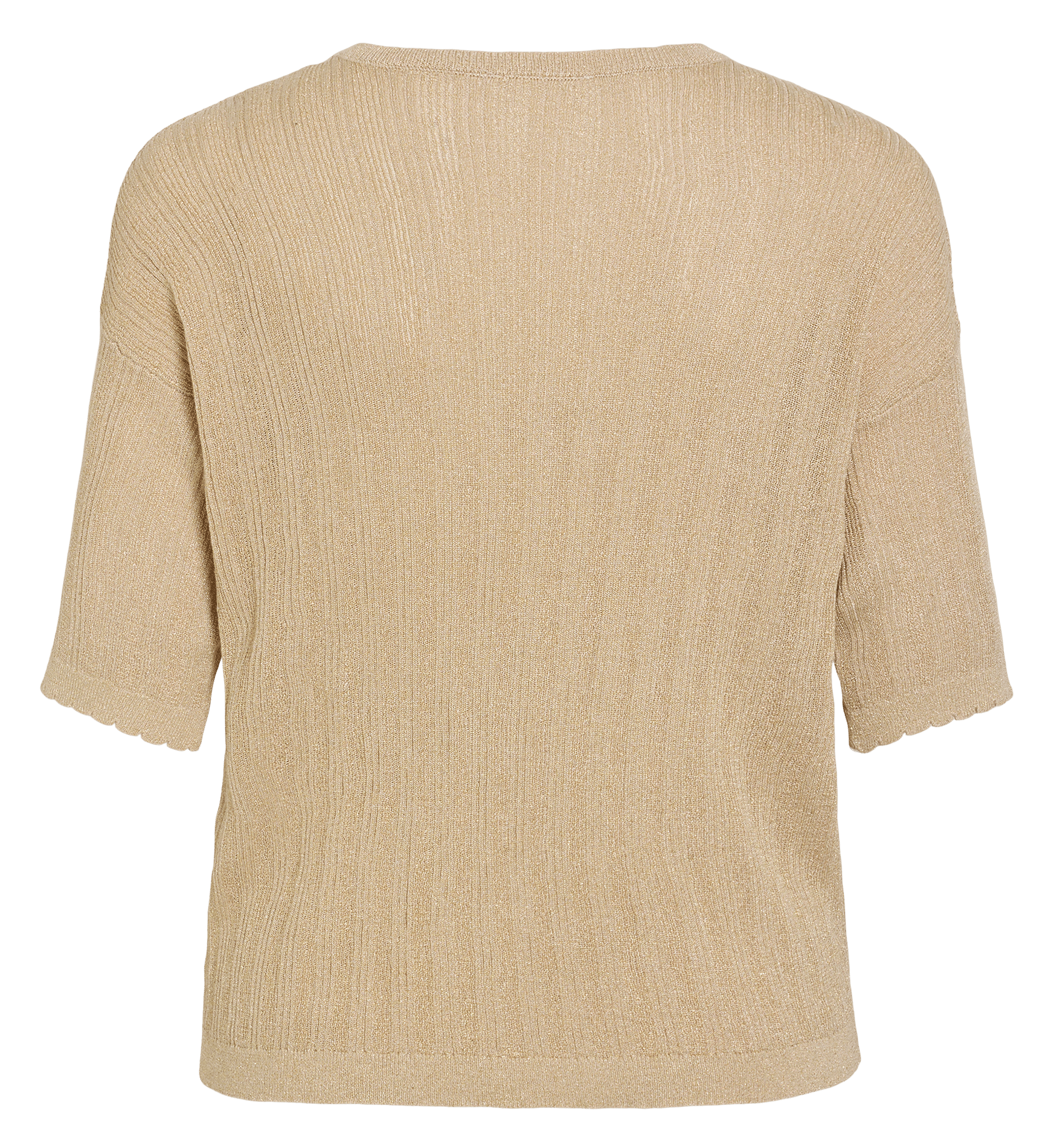 Straight V-neck T-shirt VILA Beige