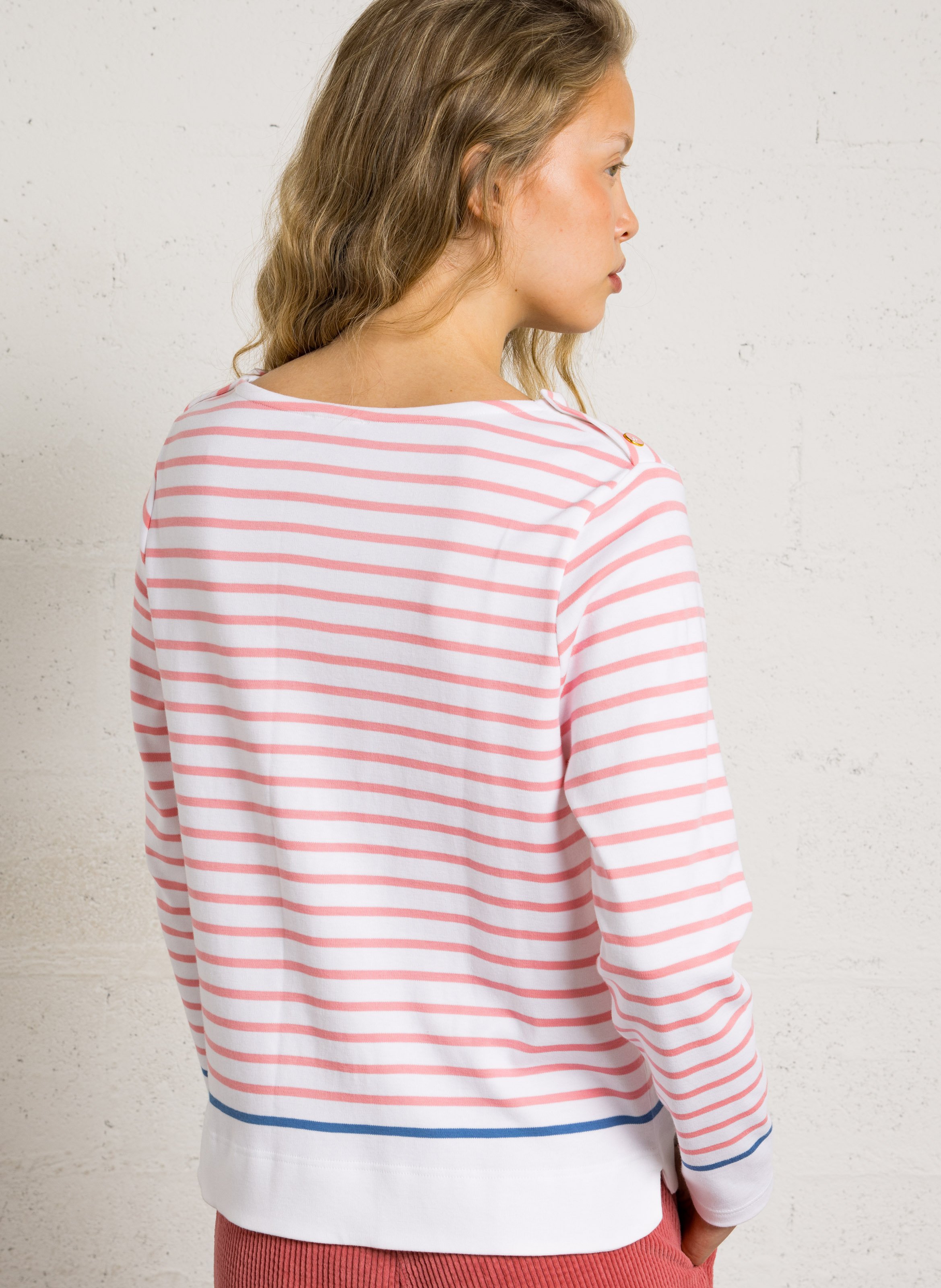 Long-sleeve striped cotton top ARMOR LUX White