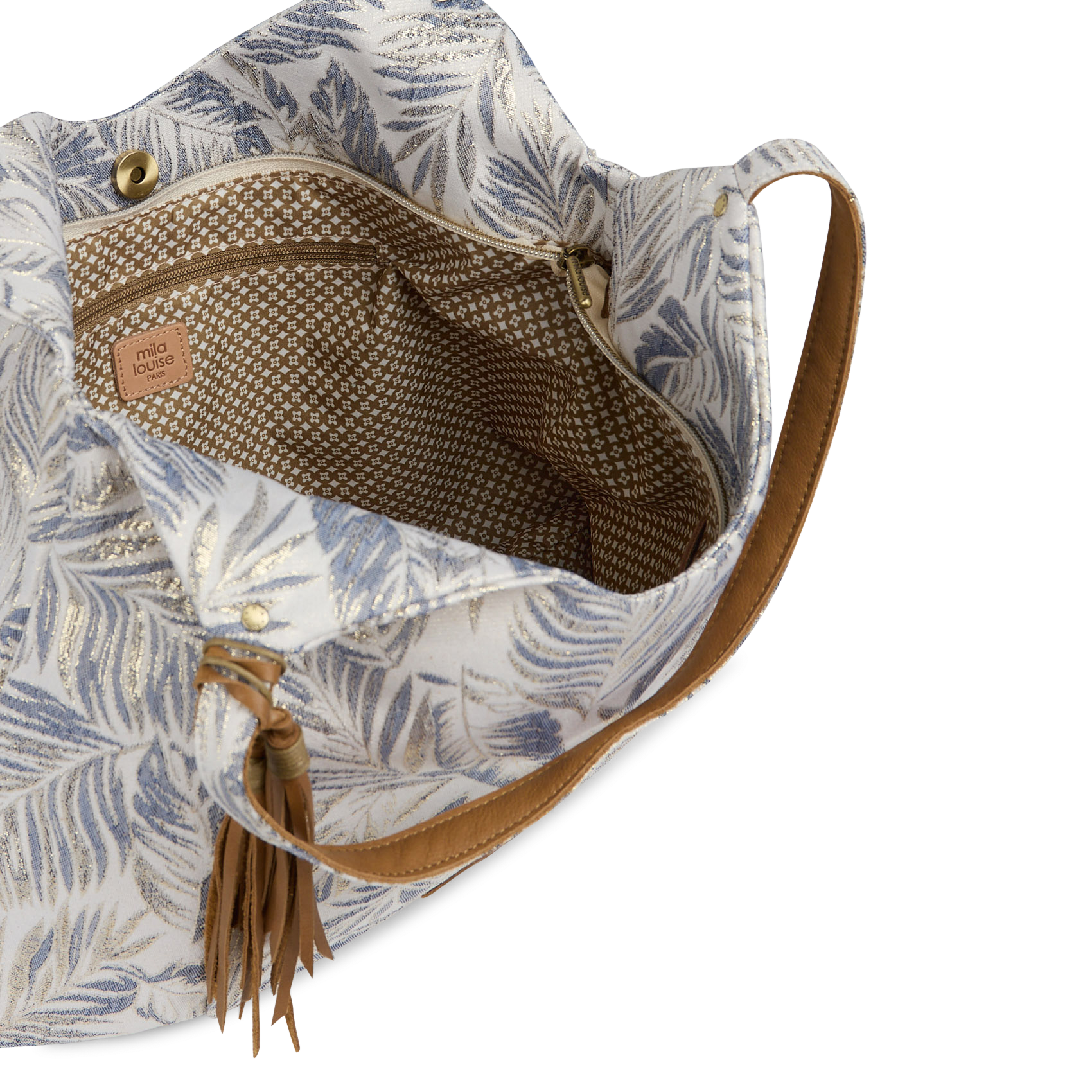 Shopper met glanzende patronen MILA LOUISE Bruin