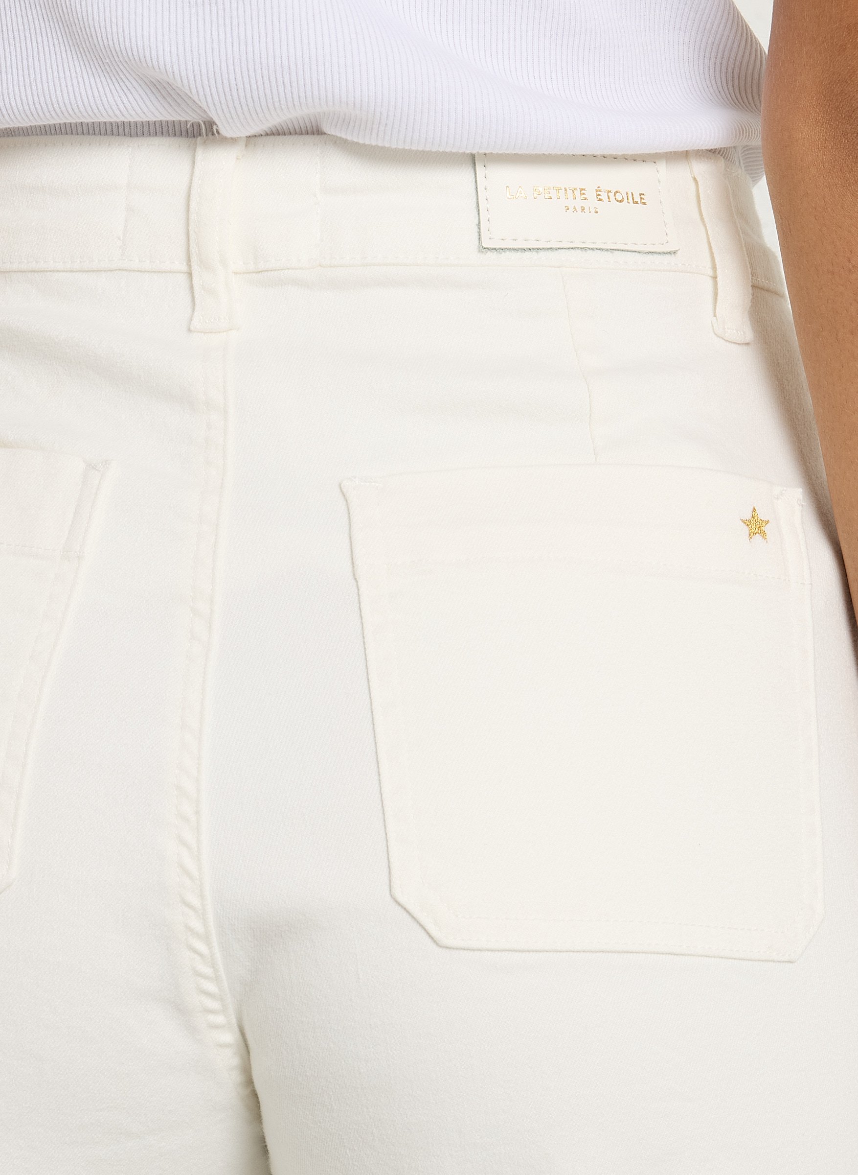 High-rise straight cotton-blend jeans LA PETITE ETOILE Beige