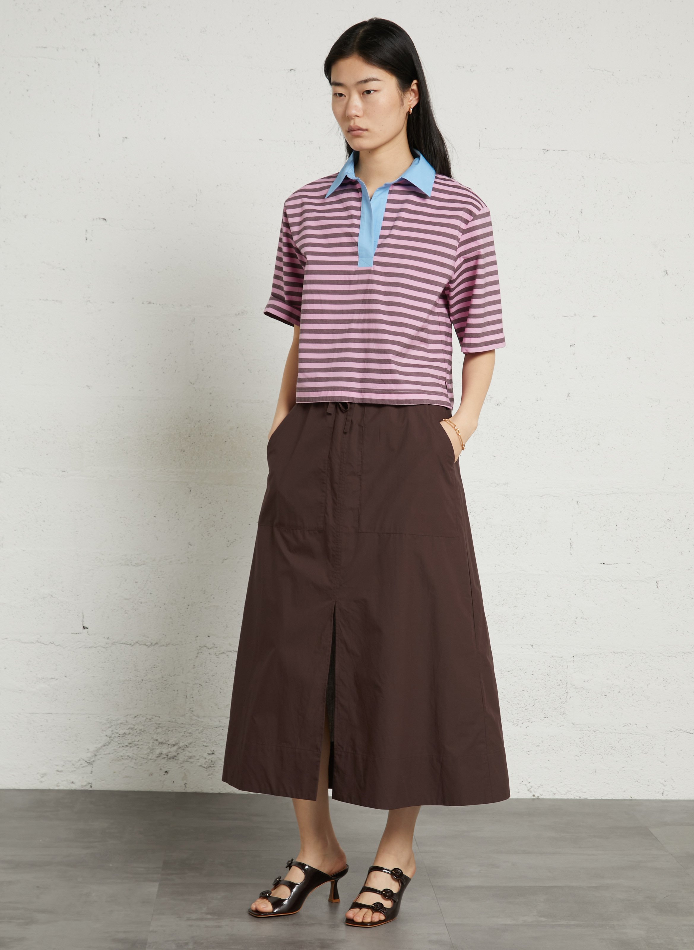 Top ample court en coton bio STELLA NOVA Violet