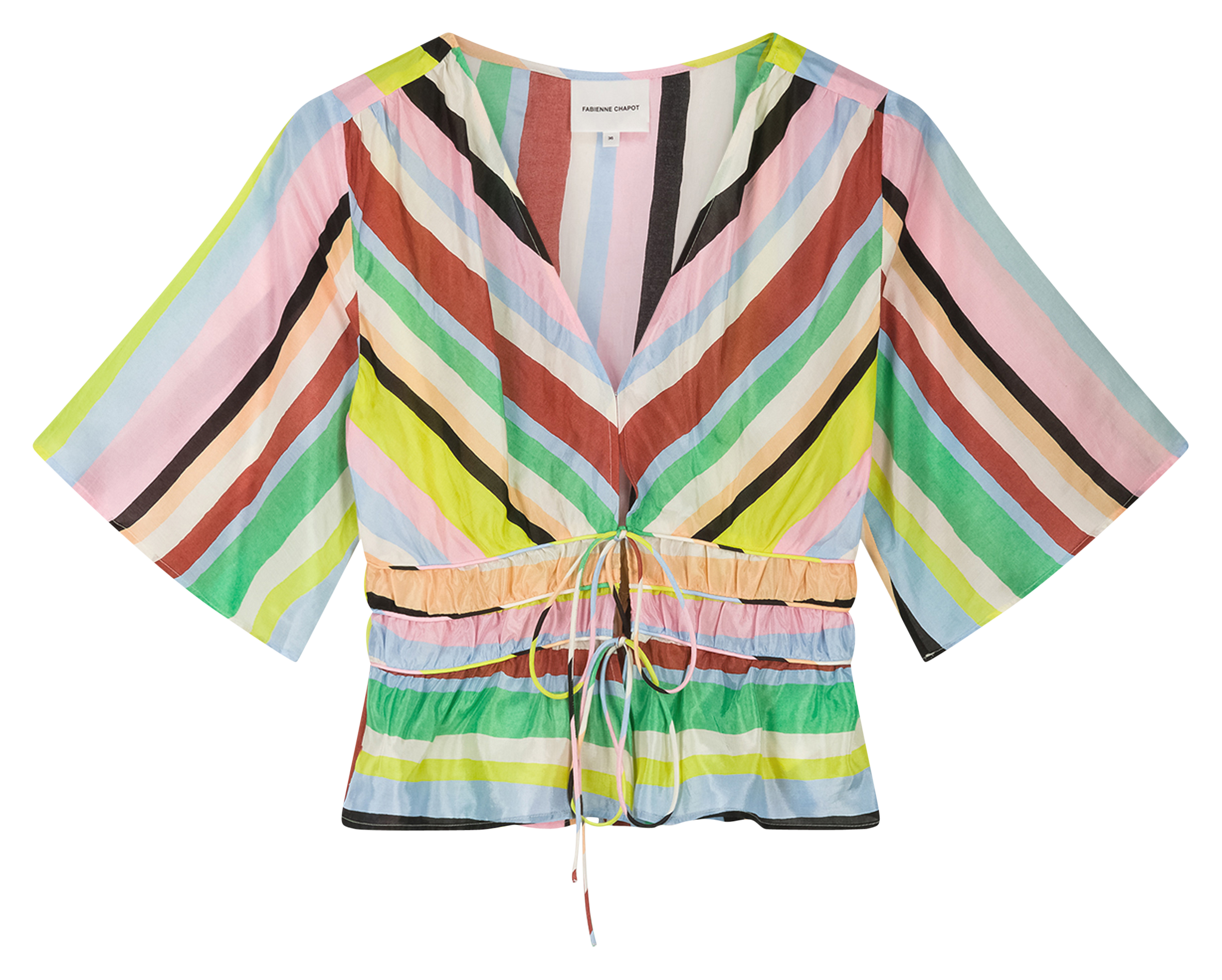 Top a righe scollo a V FABIENNE CHAPOT Multicolore