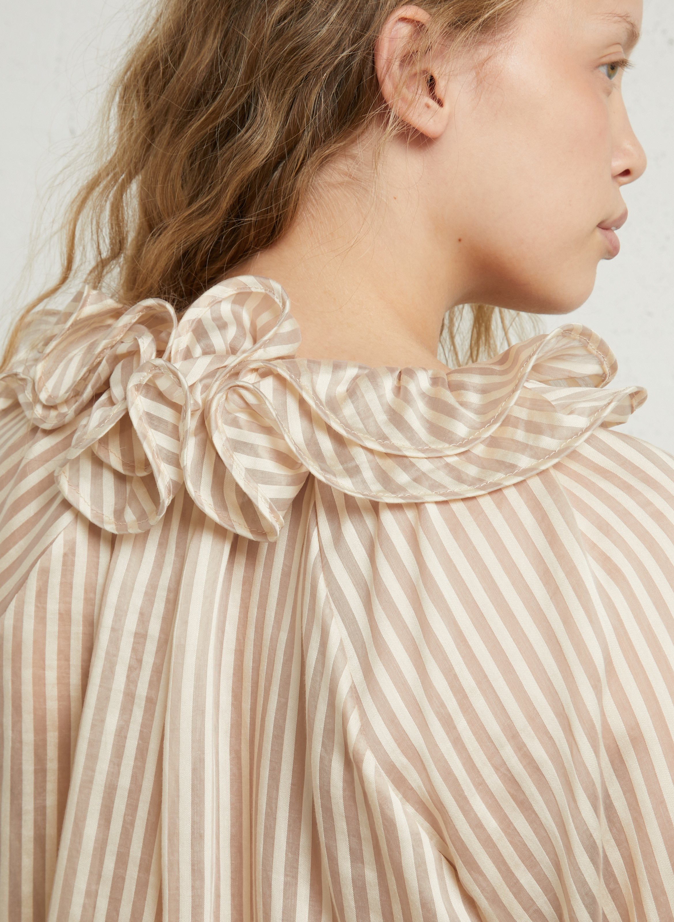 Wijde blouse met strepen IMPERIAL Beige