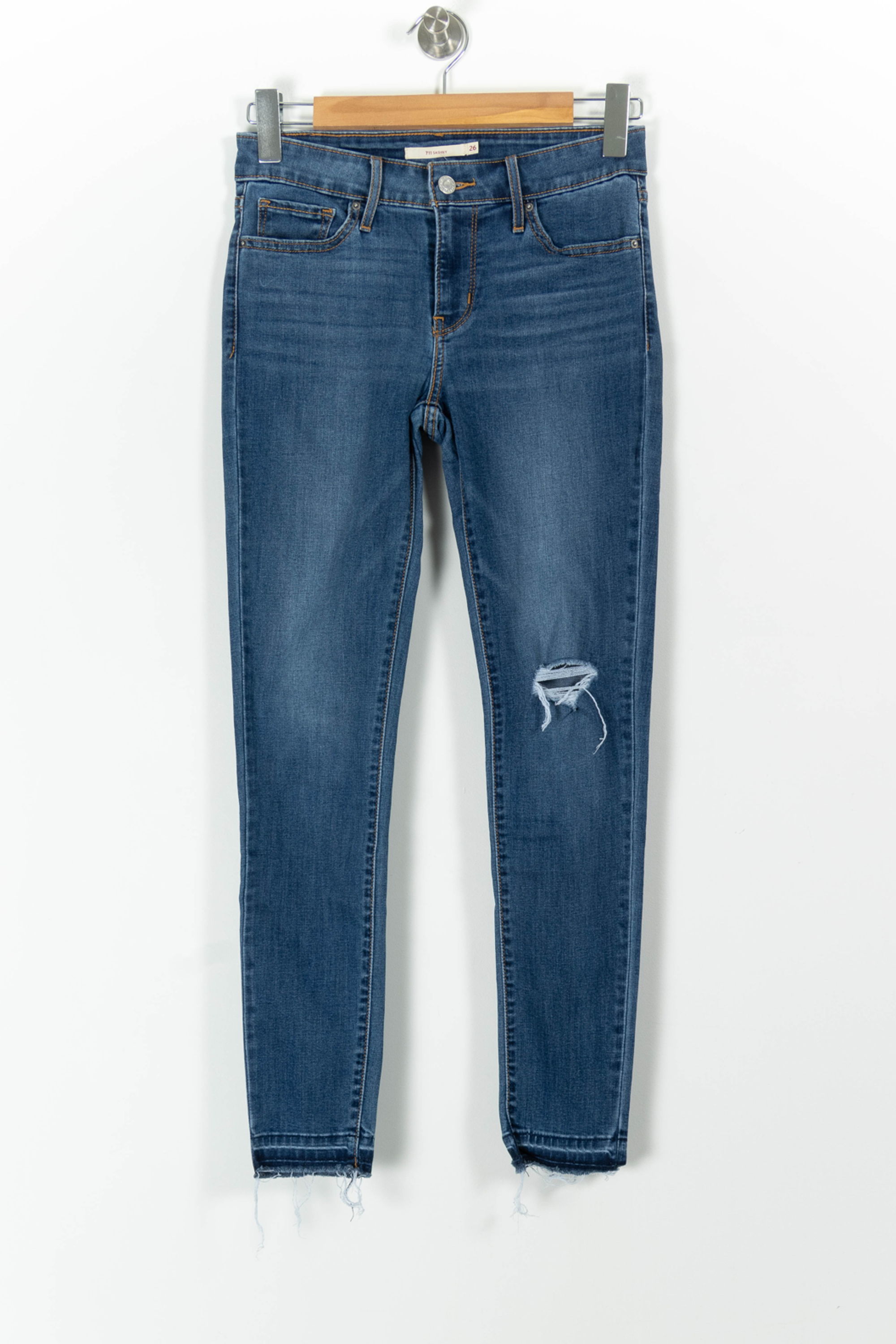Cropped slim jeans with studs LEVI'S - Seconde main Blue