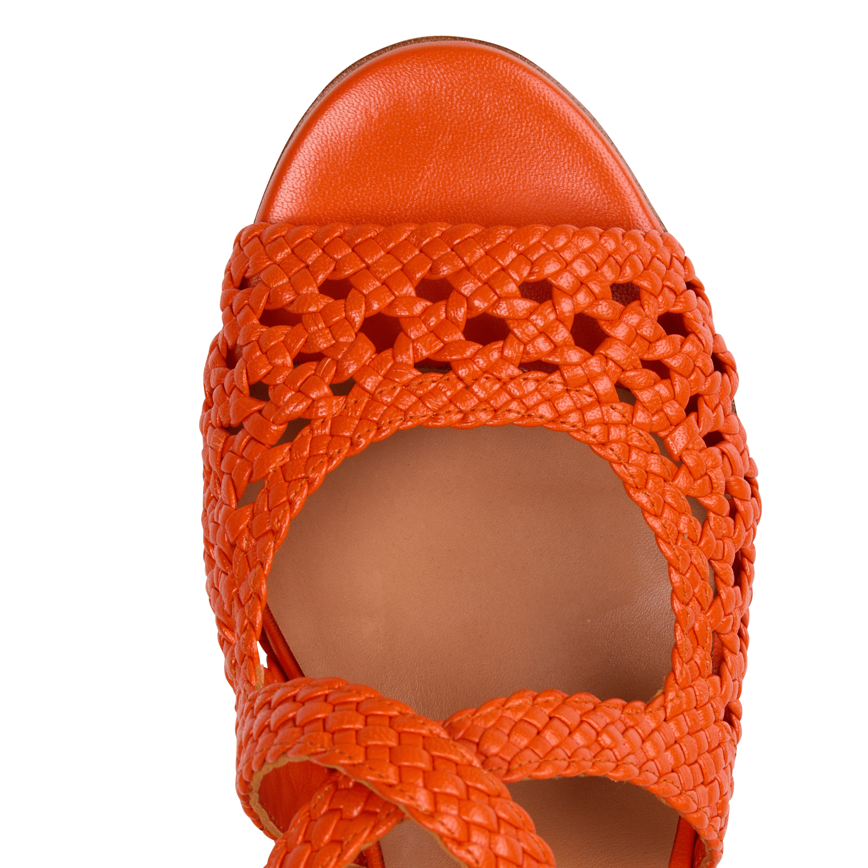 Halfhoge, leren sandalen NAGUISA Oranje