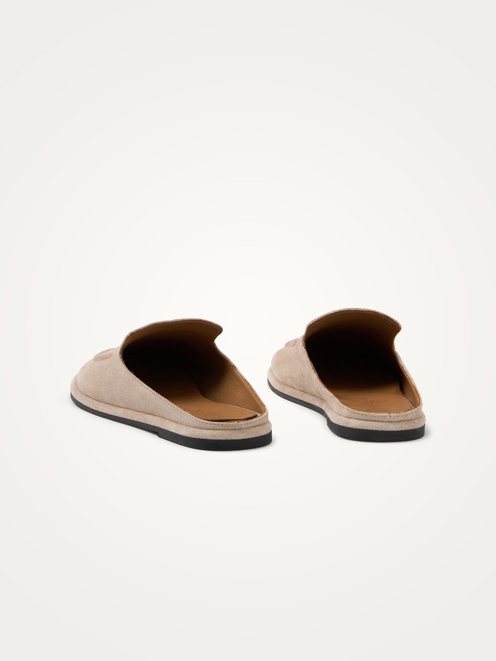 Flat leather mules with distressed and metallic effect VANESSA WU Beige