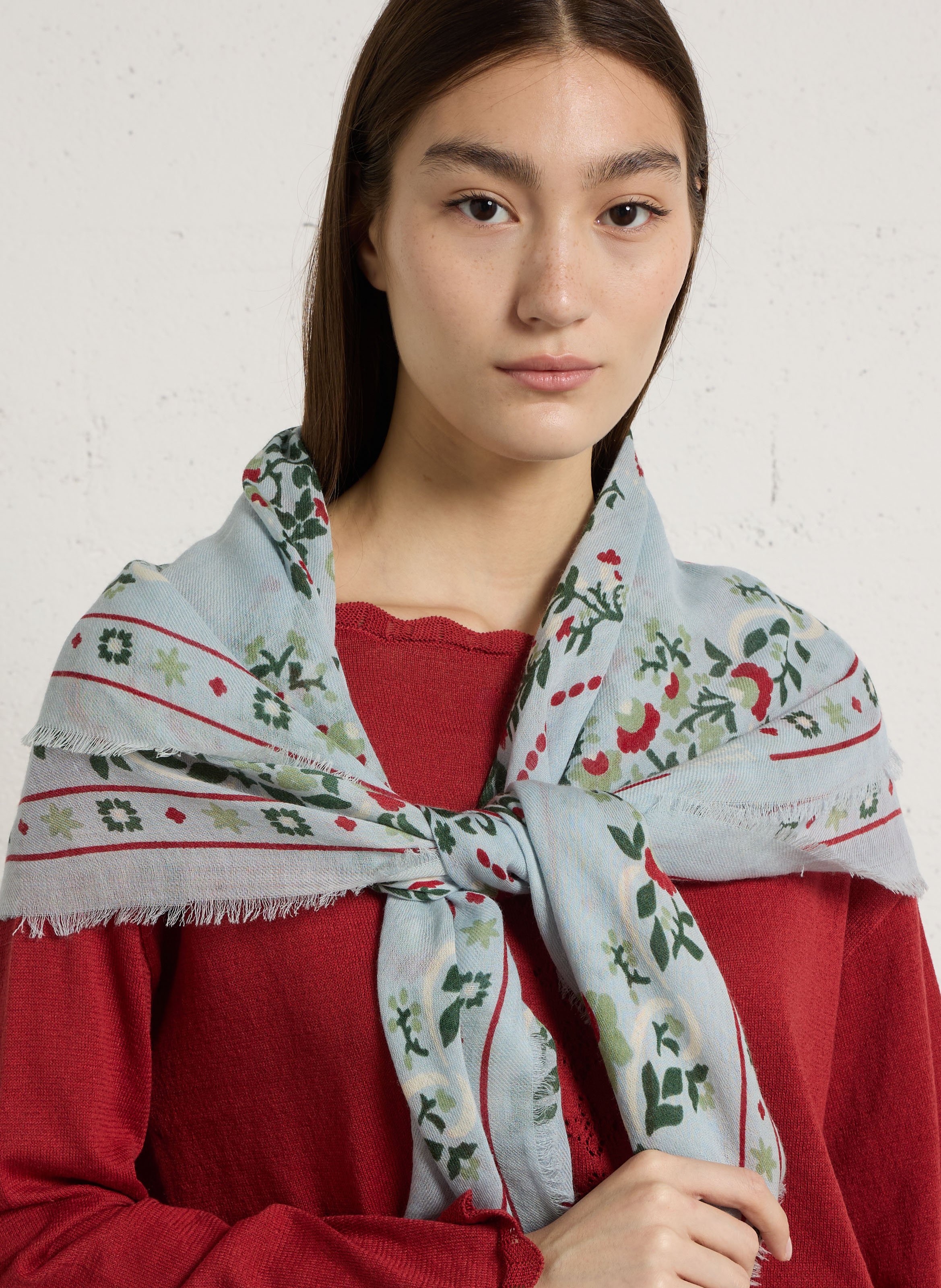 Bedruckter Foulard aus Wolle und Seide MAISON LECOMTE FLAMENT