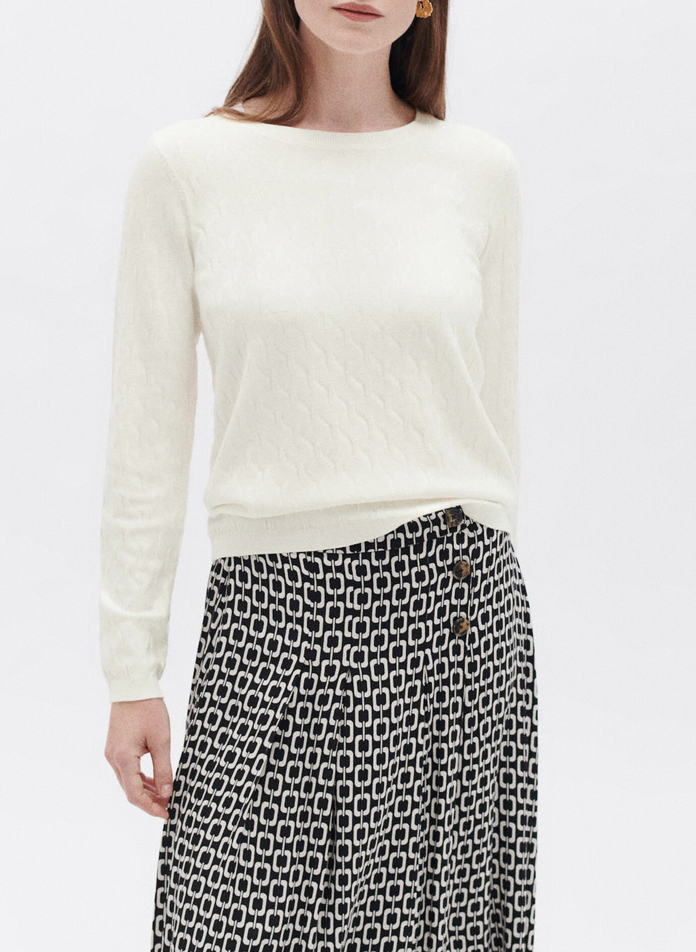 Cable knit round-neck jumper CAROLL