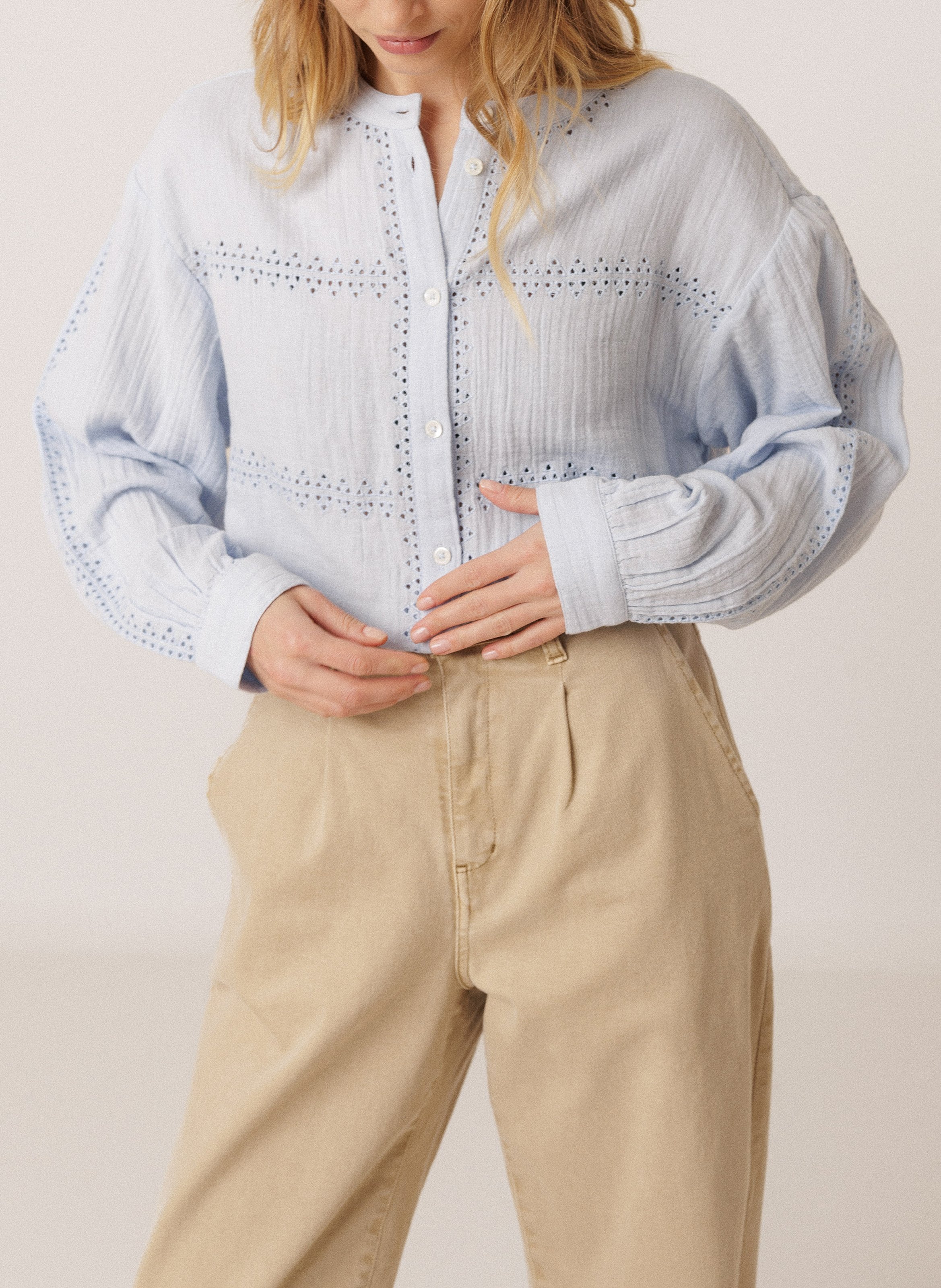 Straight cotton shirt INDI & COLD Blue