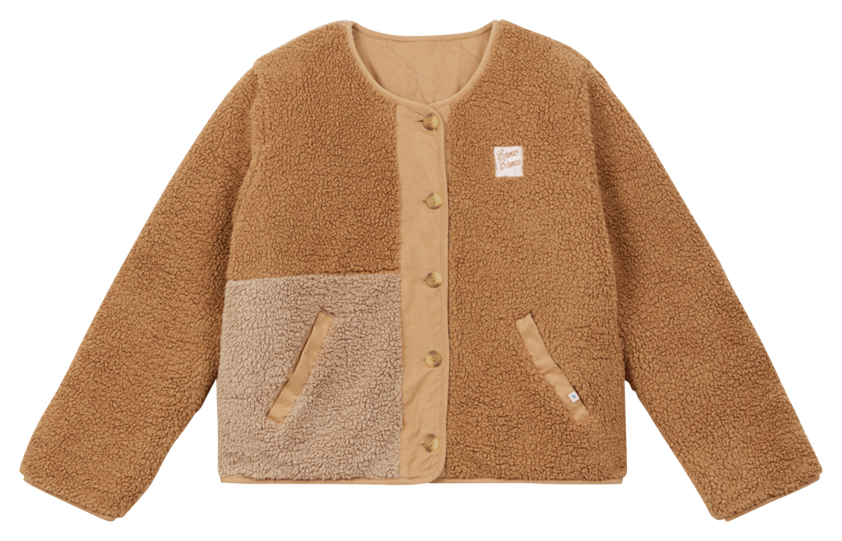 Veste droite col rond boutonnée A.P Marron