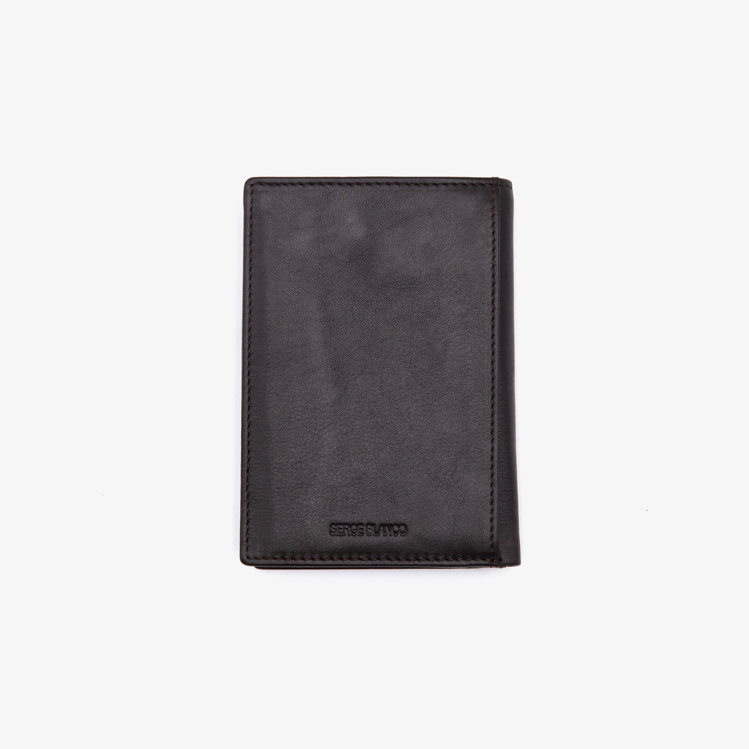 Leather wallet with embossed logo SERGE BLANCO Brown