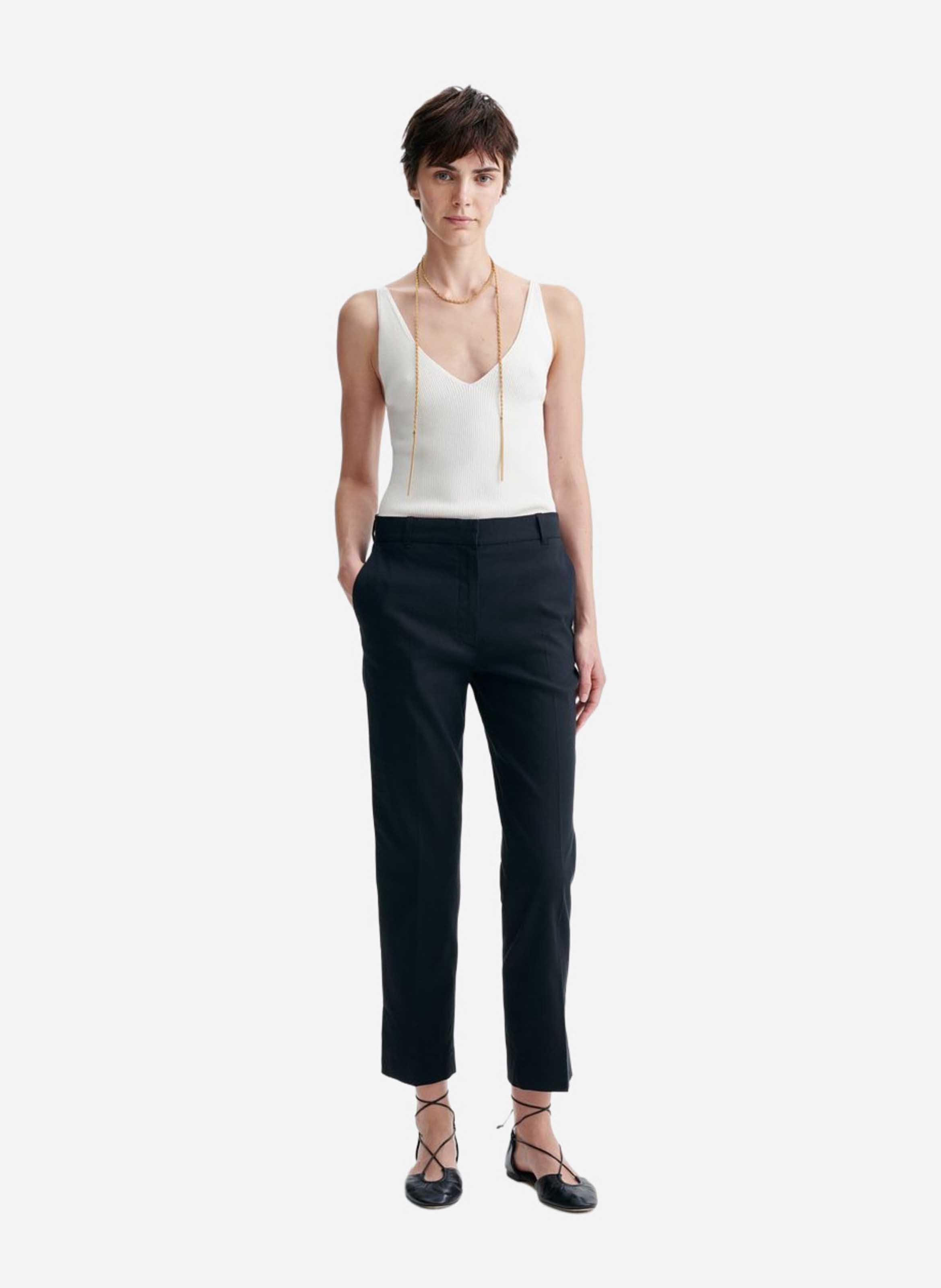 Straight tailored trousers in plain color VANESSA BRUNO Black