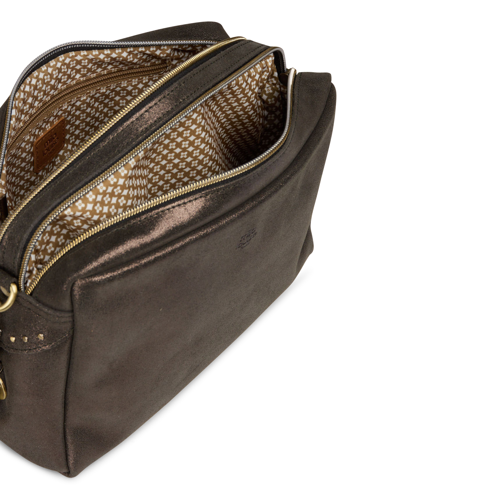 Umhängetasche aus Leder MILA LOUISE Khaki