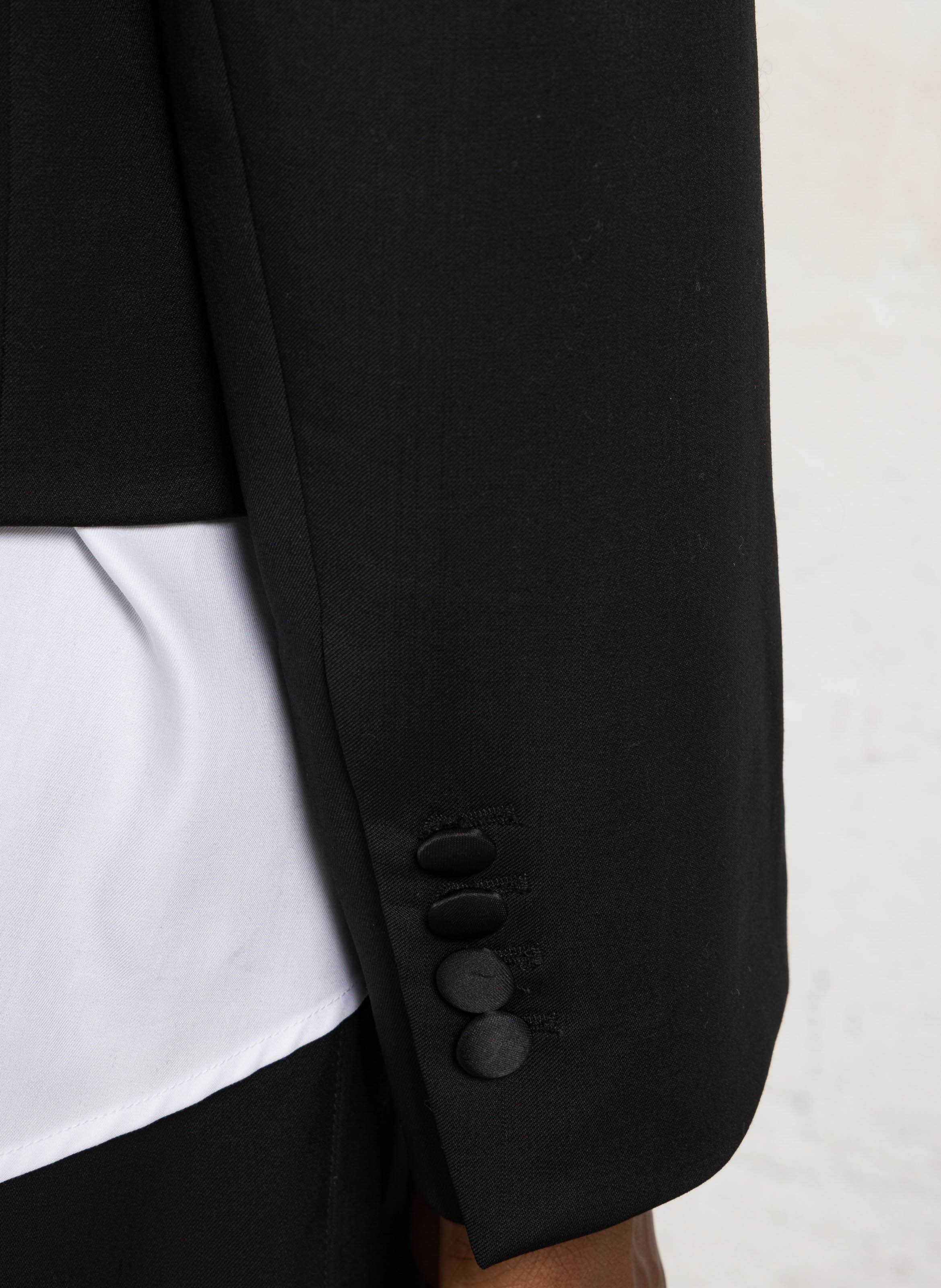 Veste col tailleur en laine MARGAUX LONNBERG Noir
