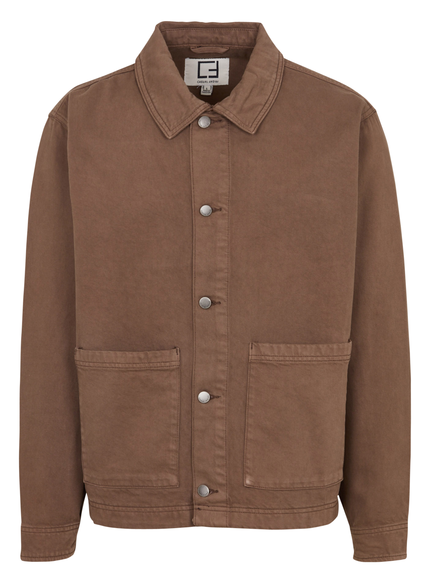 Gerade Jeansjacke aus Baumwolle CASUAL FRIDAY Braun