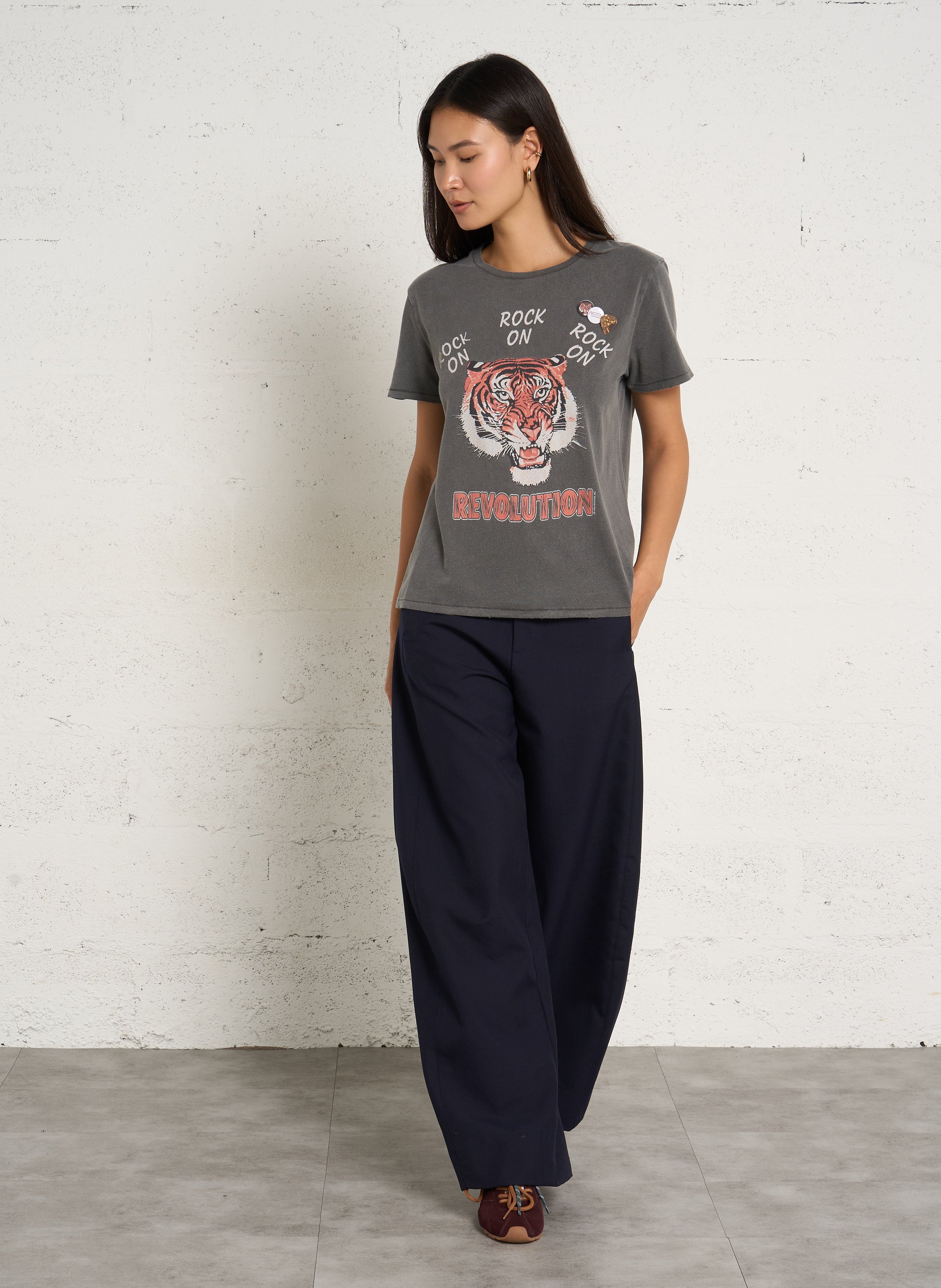 Katoenen T-shirt met print  NEWTONE Grijs