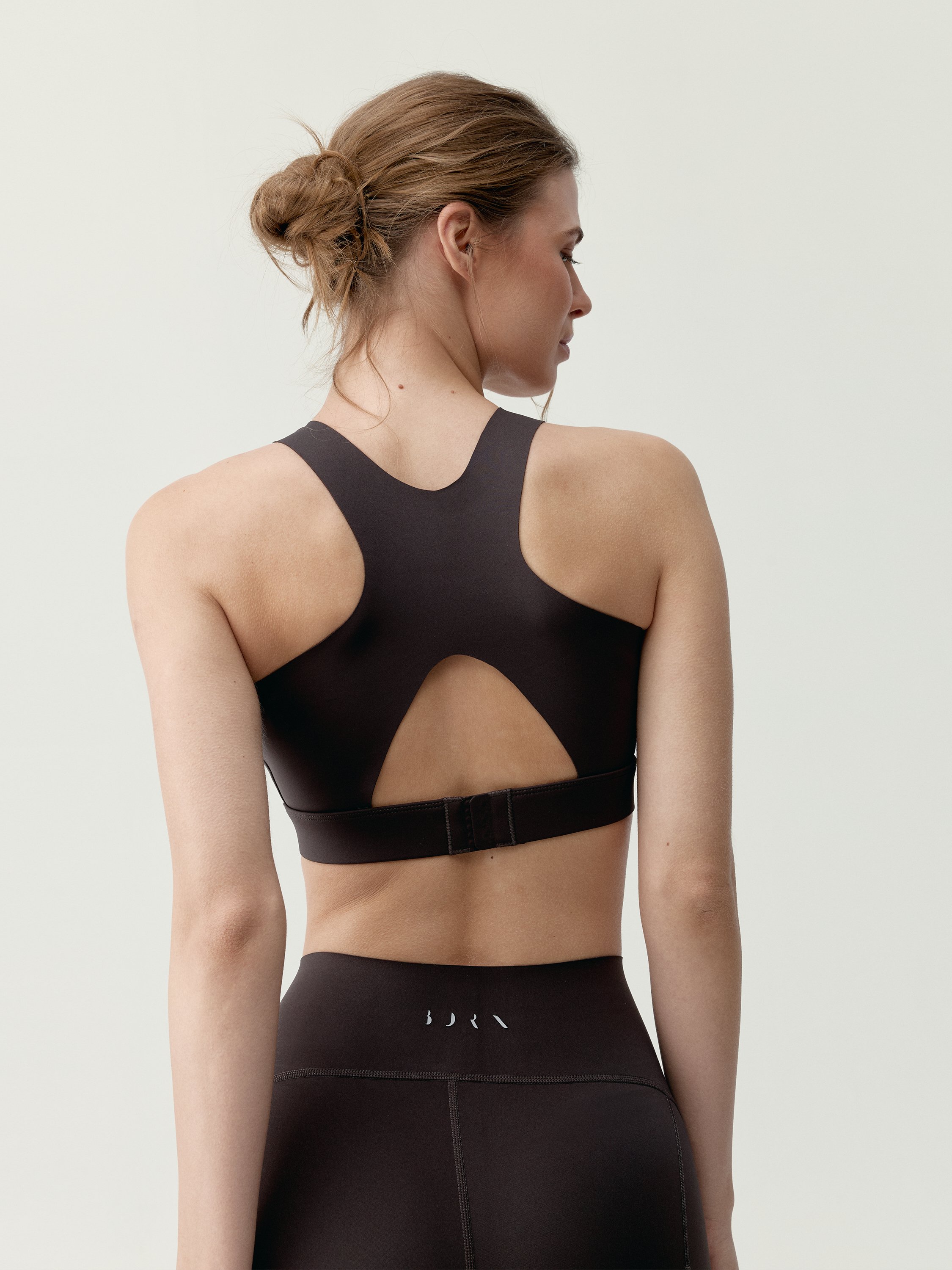 Women's high support shaping sports bra BORN Brown