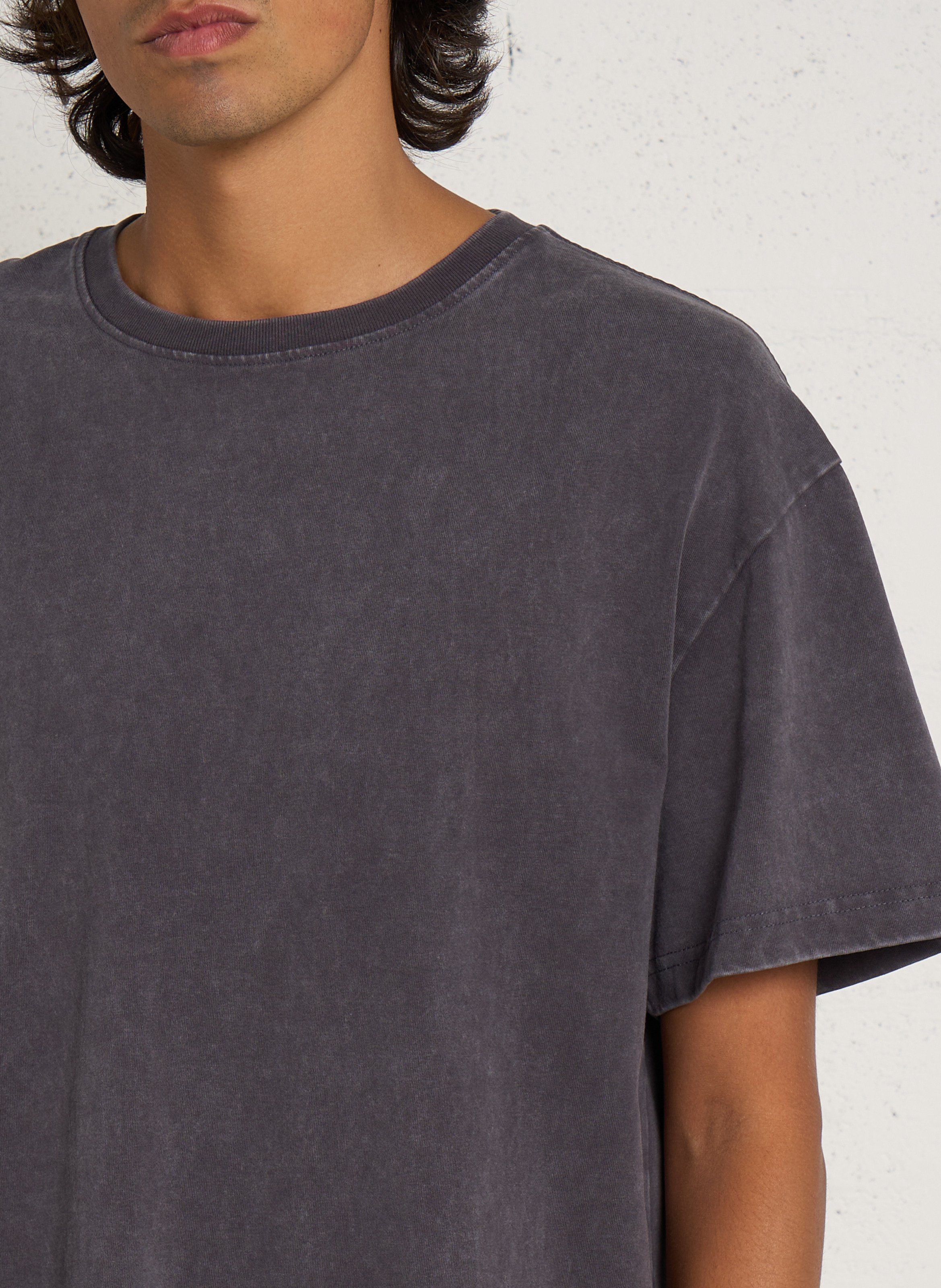 Round-neck cotton T-shirt  SOLID Silver
