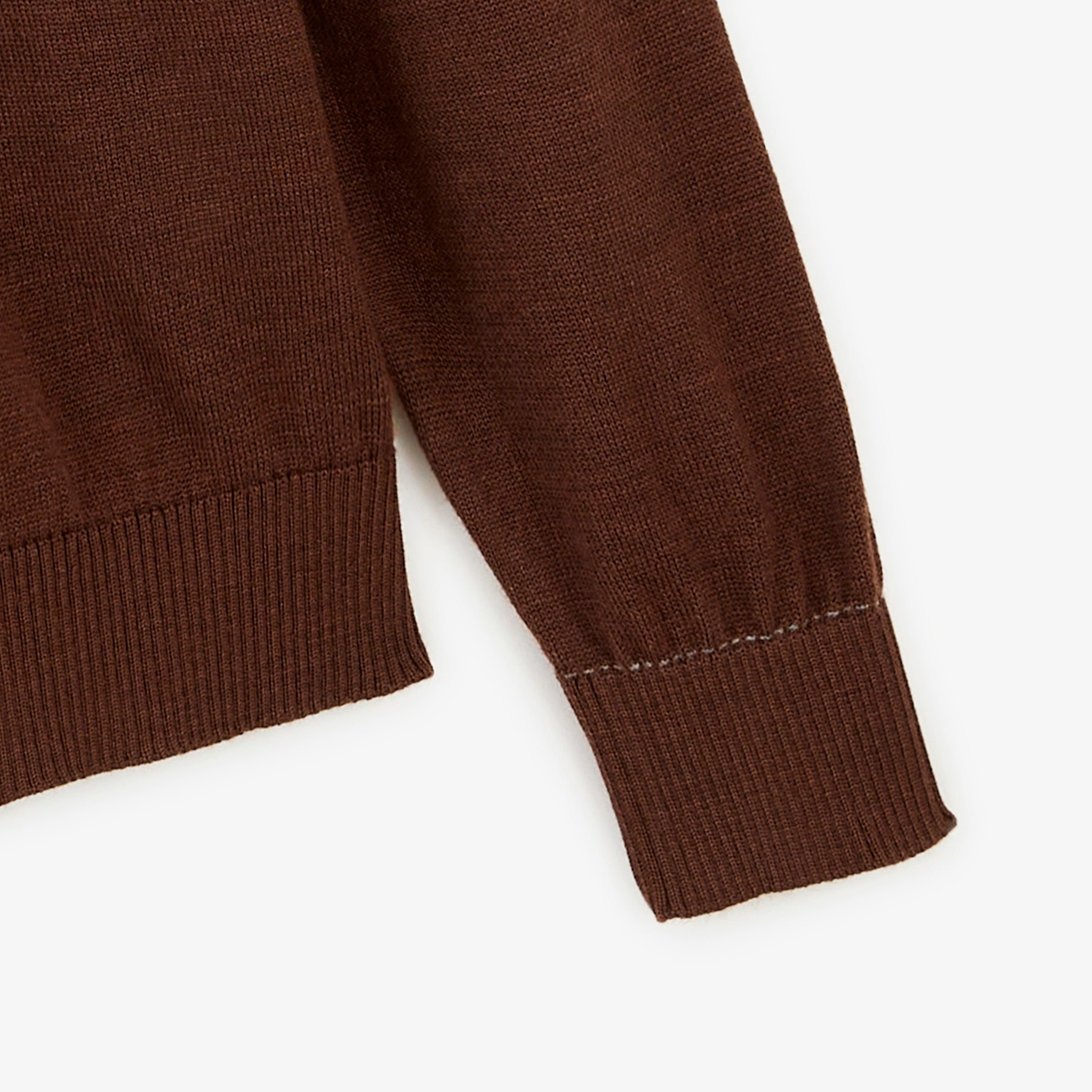 Brownie Brown Essential MAO Crew-Neck Sweater SERGE BLANCO Brown