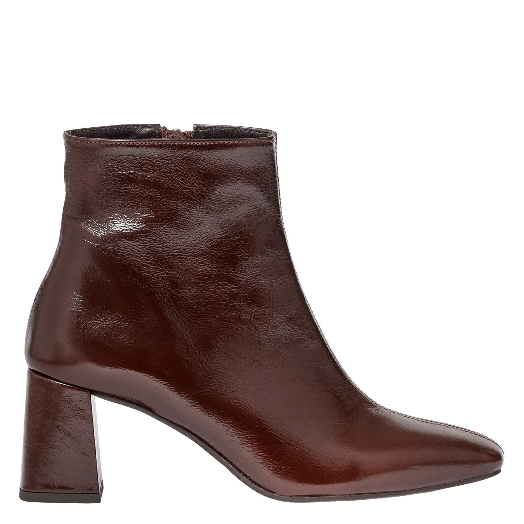 Patent leather ankle boots BOCAGE Brown