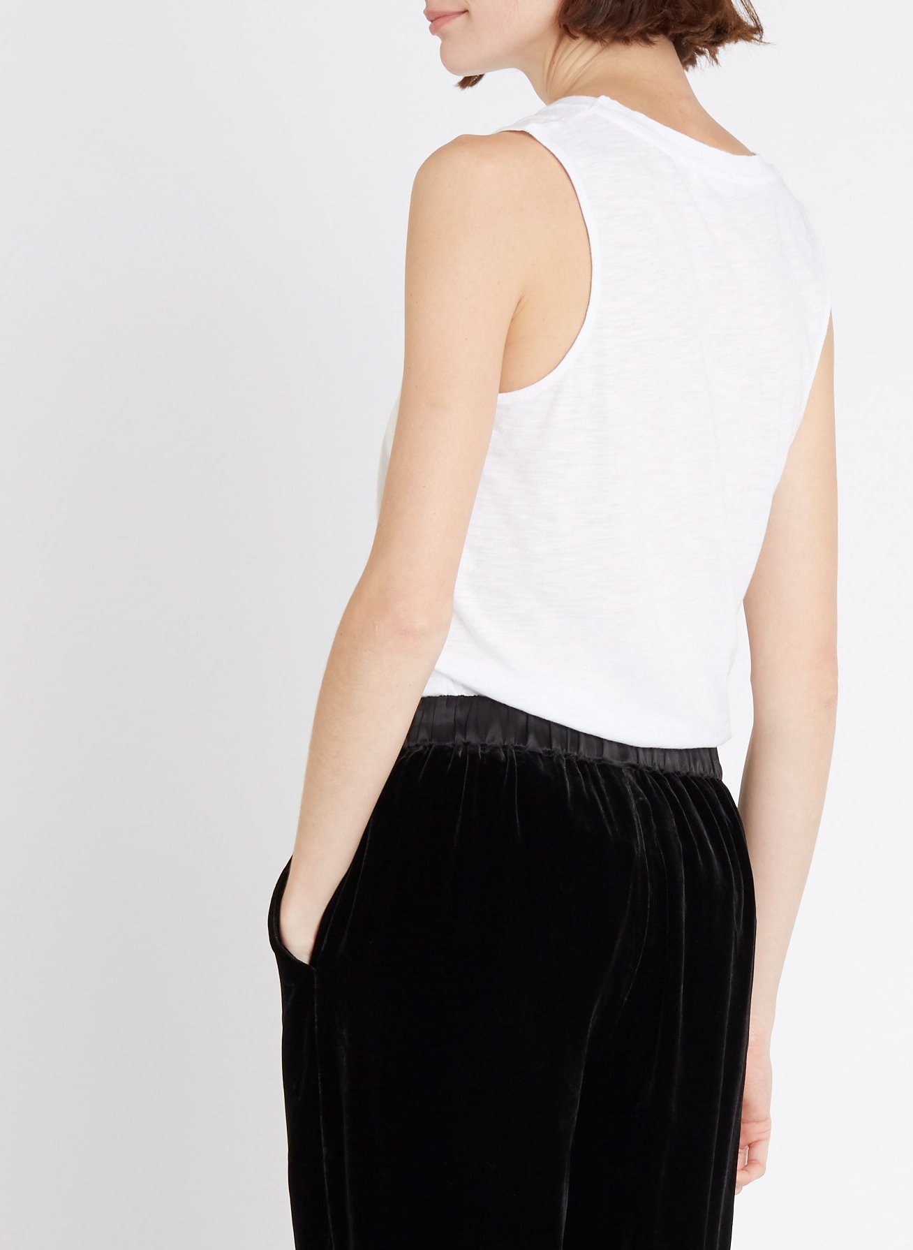 Débardeur col rond en coton mélangé AMERICAN VINTAGE Blanc