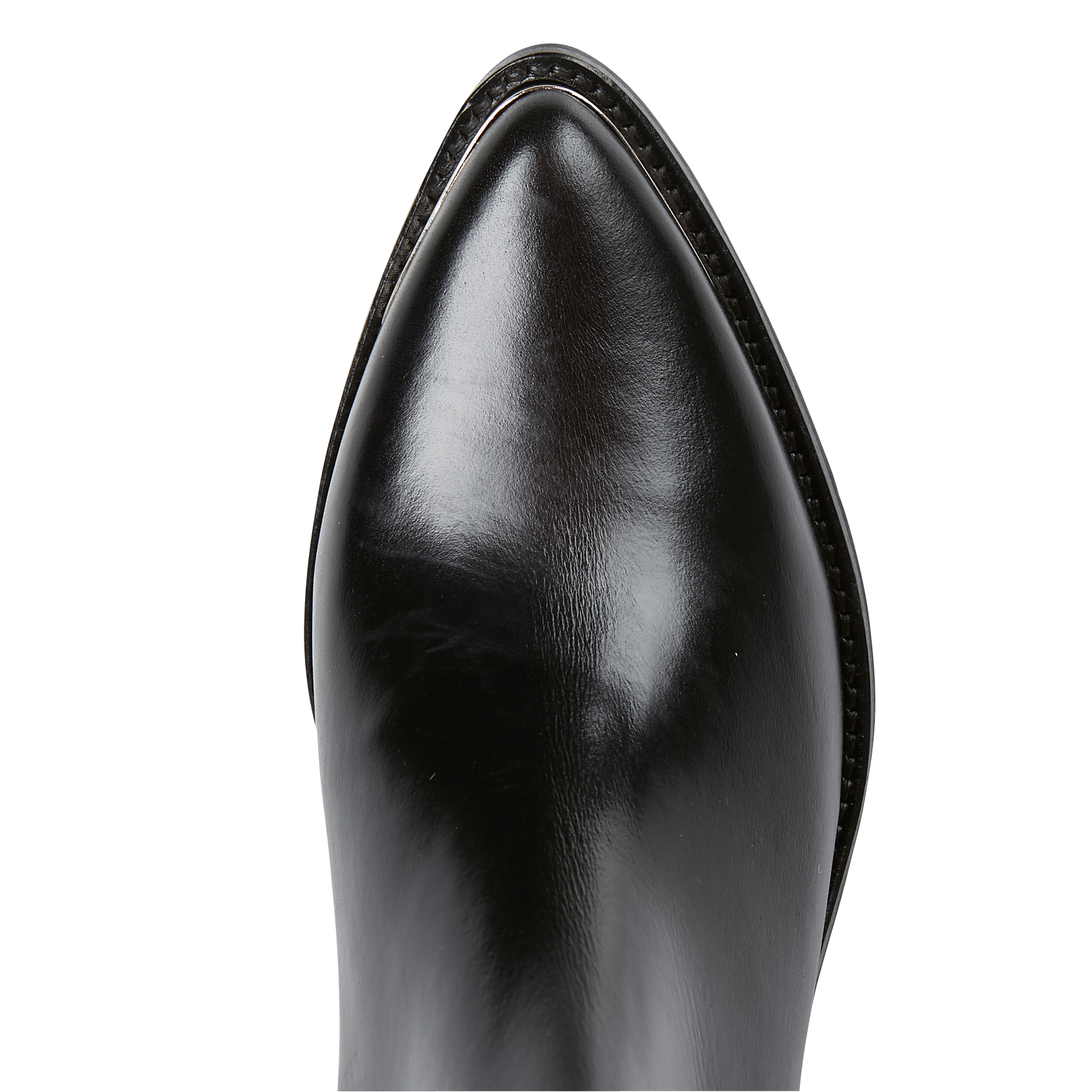 Aged leather mid-calf boots with pointed toe JONAK Black