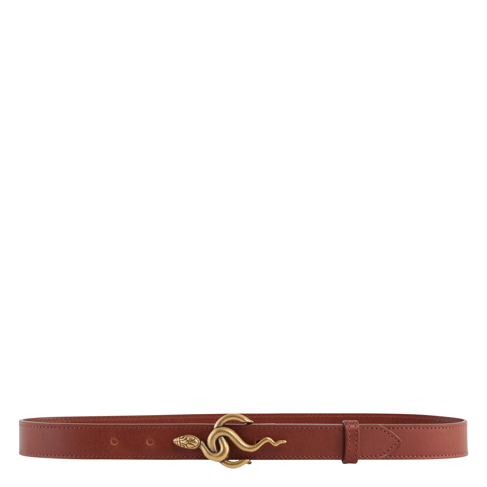 Ceinture à boucle fantaisie en cuir VANESSA BRUNO Marron