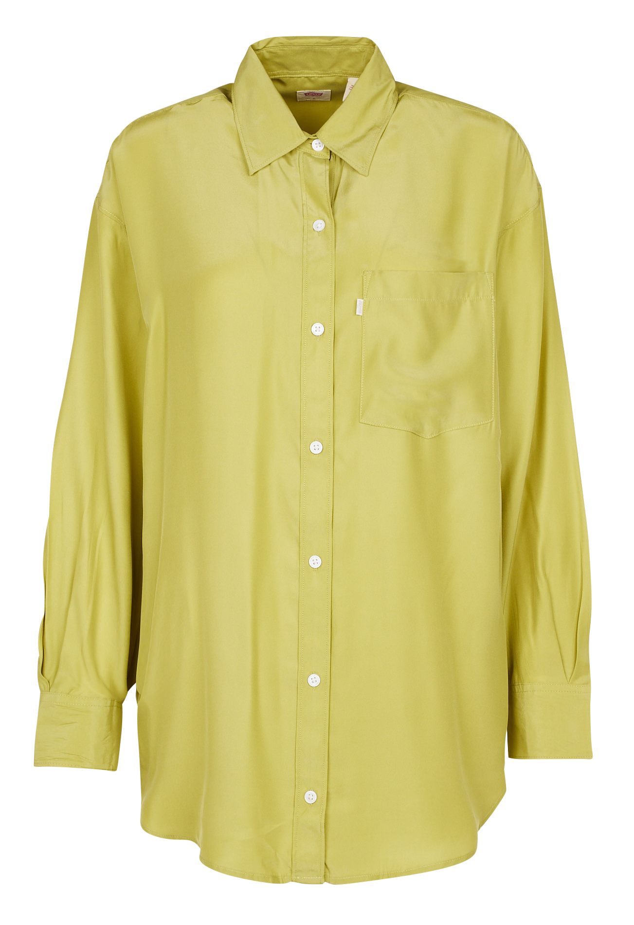 Longline classic-collar silk shirt LEVI&#039;S Green