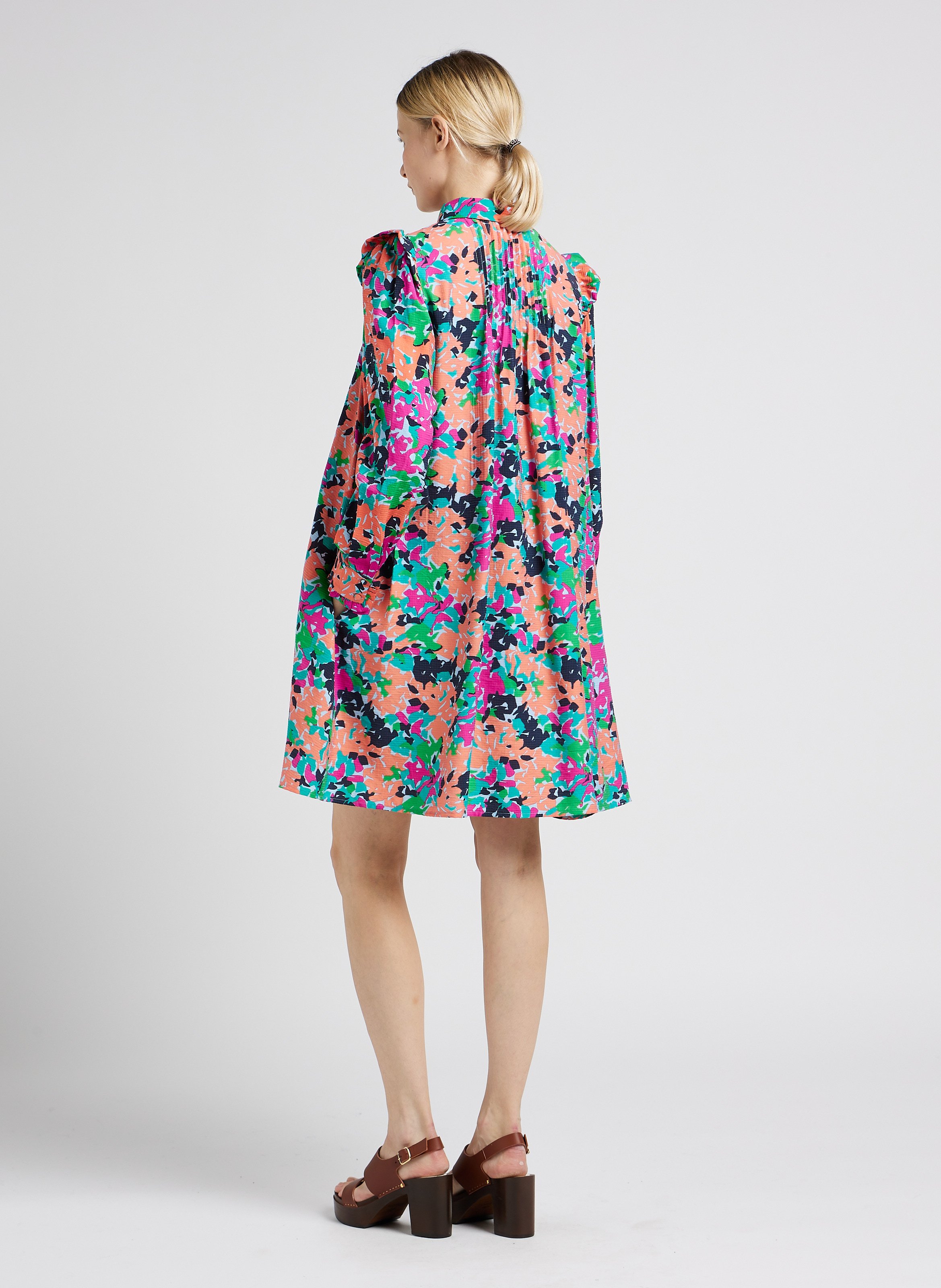 Short printed dress YAS Blue