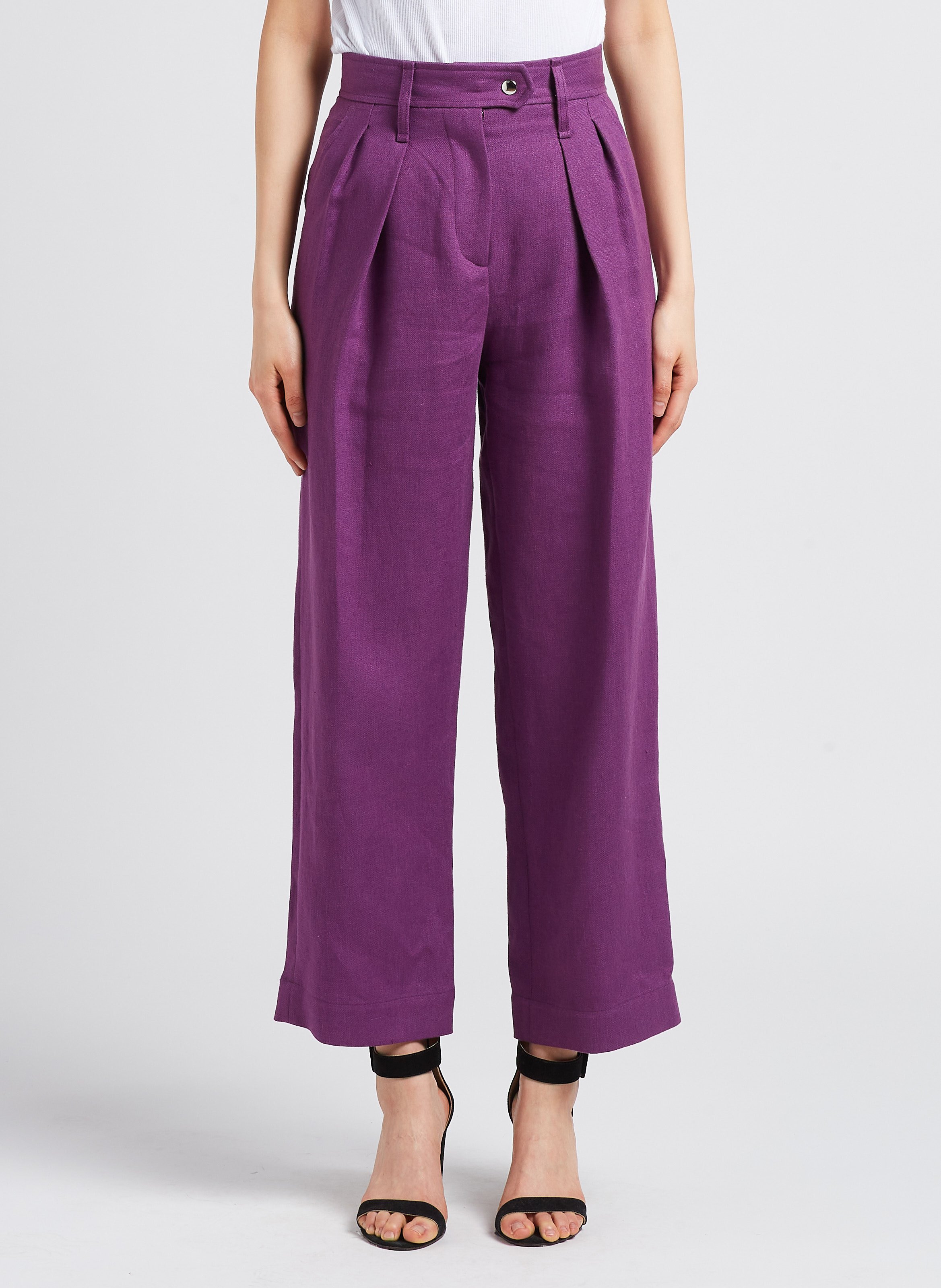 Pantalon large en lin  IRO Violet