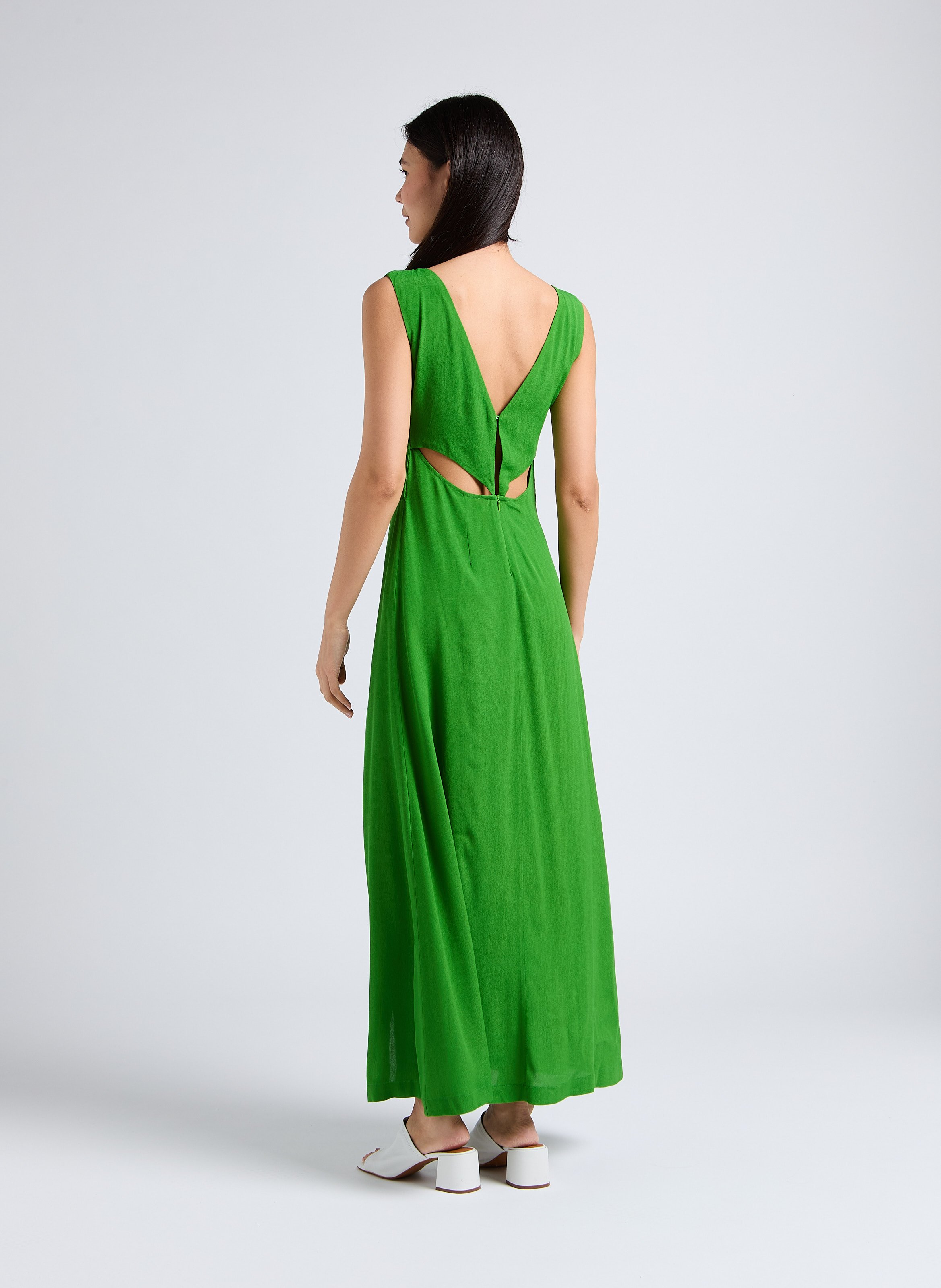 Lange jurk met V-hals KARMA KOMA Groen