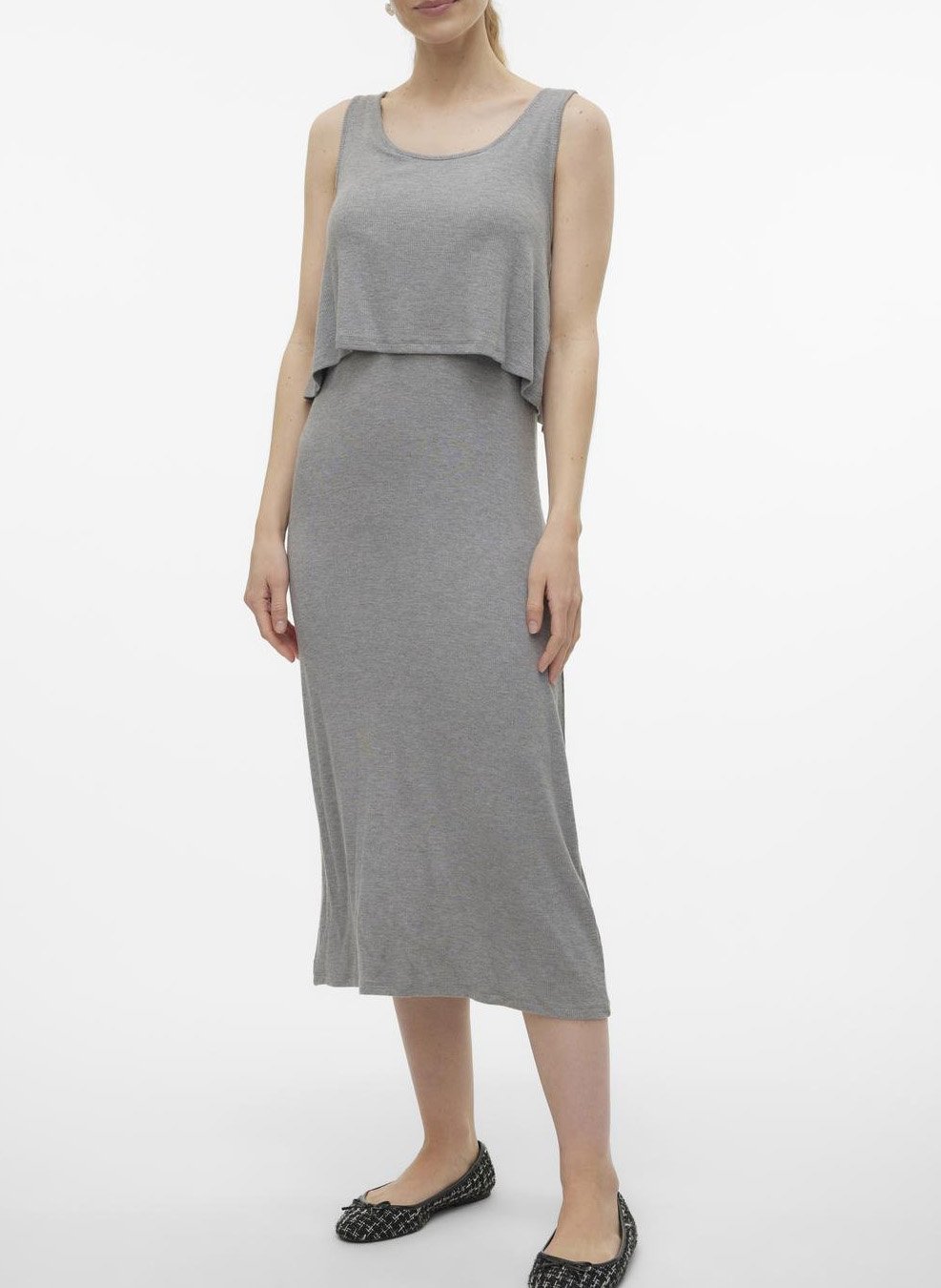 Strappy midi dress MAMALICIOUS Grey