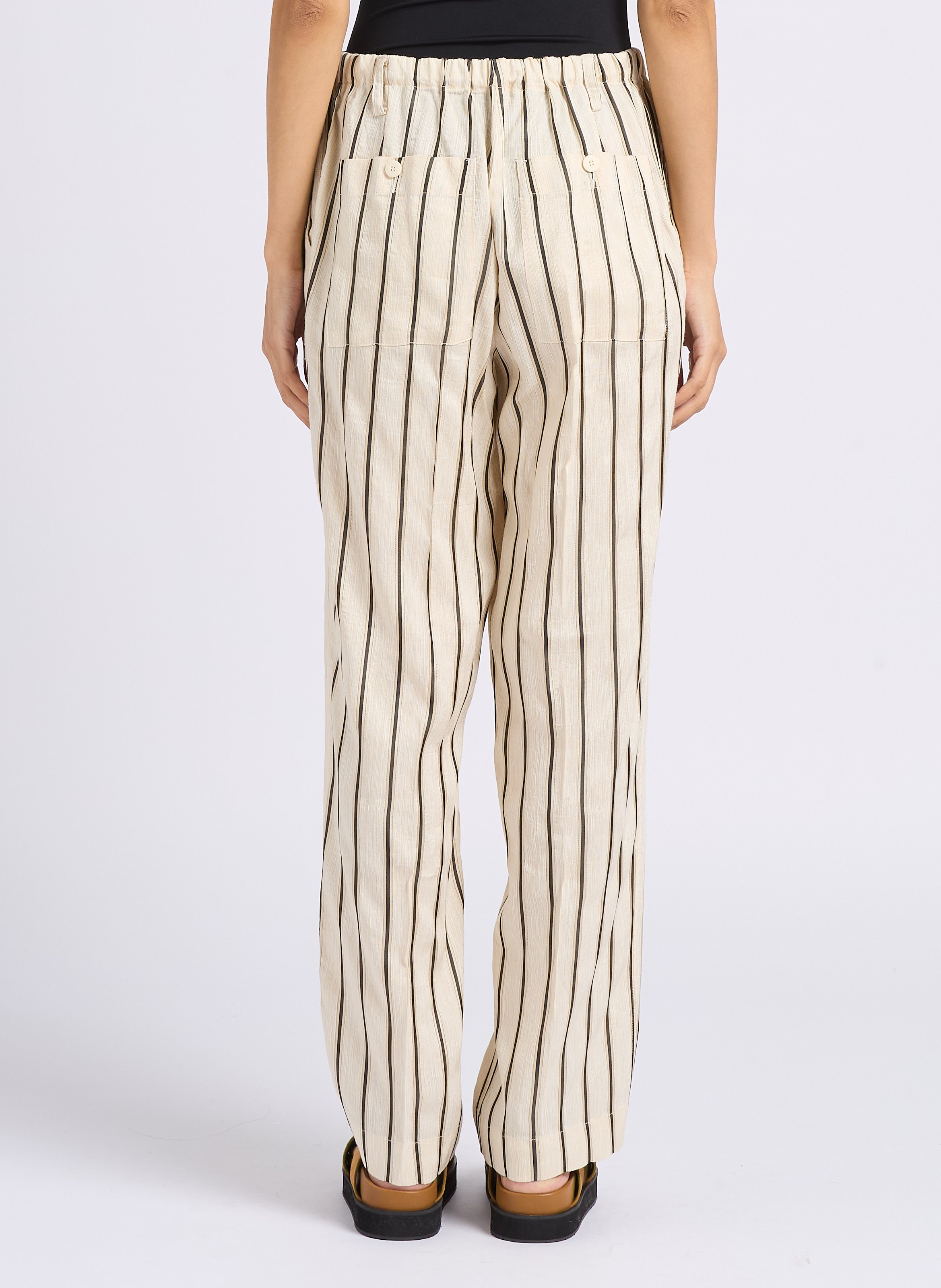 Pantalon droit taille haute  POMANDERE Blanc