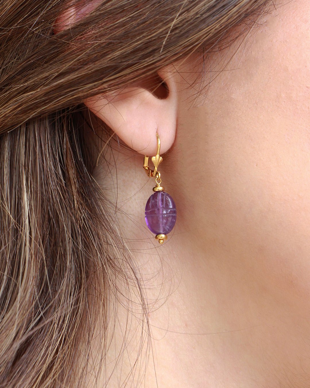 Scarab earrings NILAI Pink